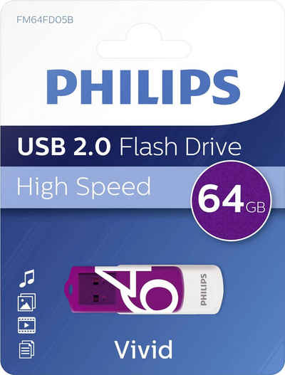 Philips »Philips USB-Stick Vivid 64GB USB 2.0 Purple« USB-Stick