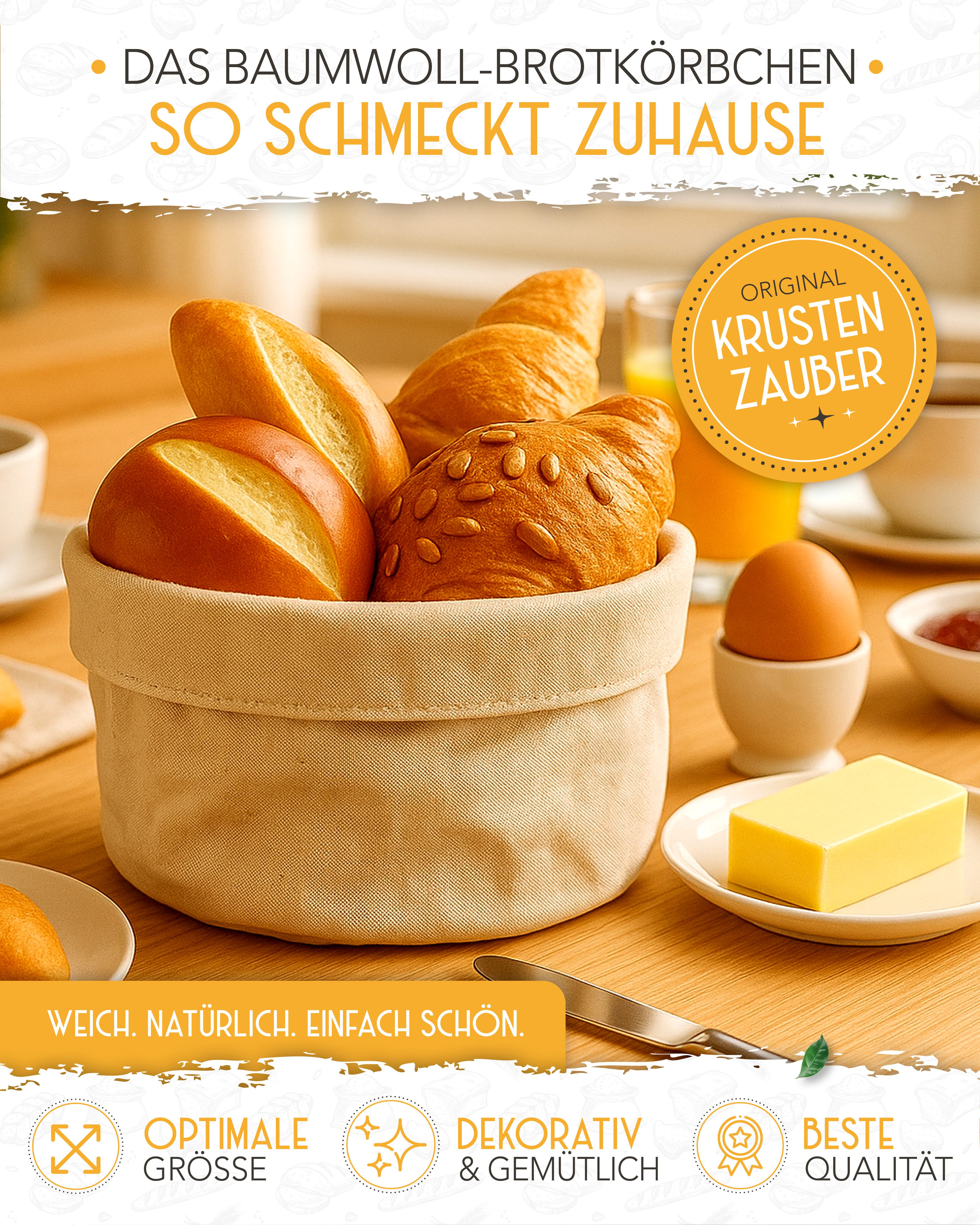 Krustenzauber Brotkasten Moderner Brotkorb & Brotkasten zur Brotaufbewahrung für frisches Brot