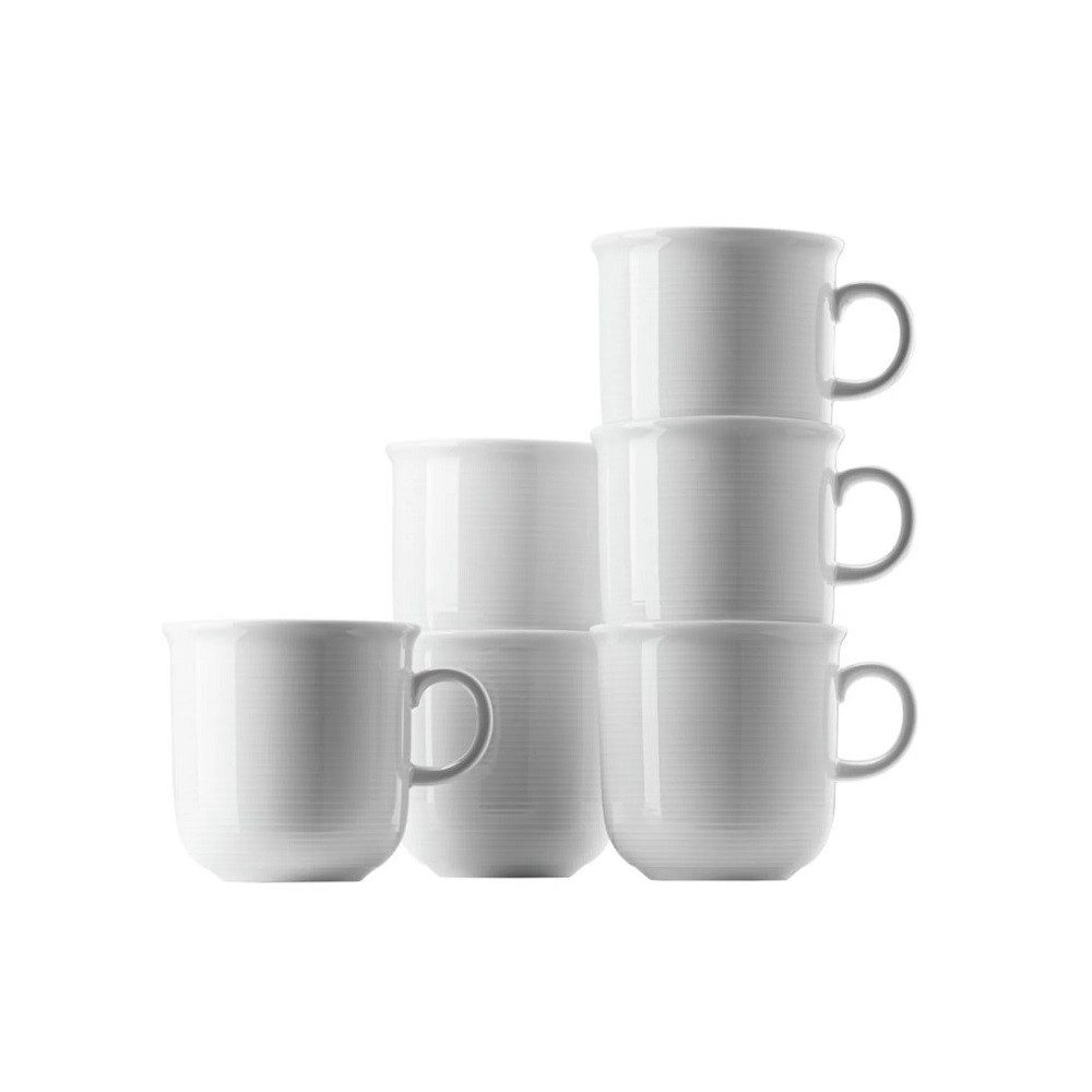 Thomas Porzellan Becher Thomas Trend Weiss Becher mit Henkel 0,28 l 6er Set, Porzellan