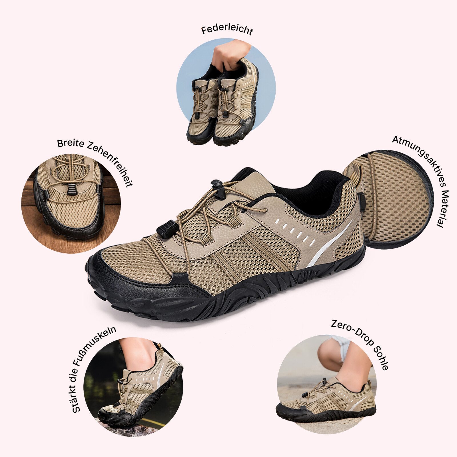 DOTALES Stride Barfußschuhe Damen & Herren Barfuß Sneaker Barfußschuh Minimalschuhe – Bild 2 von 5