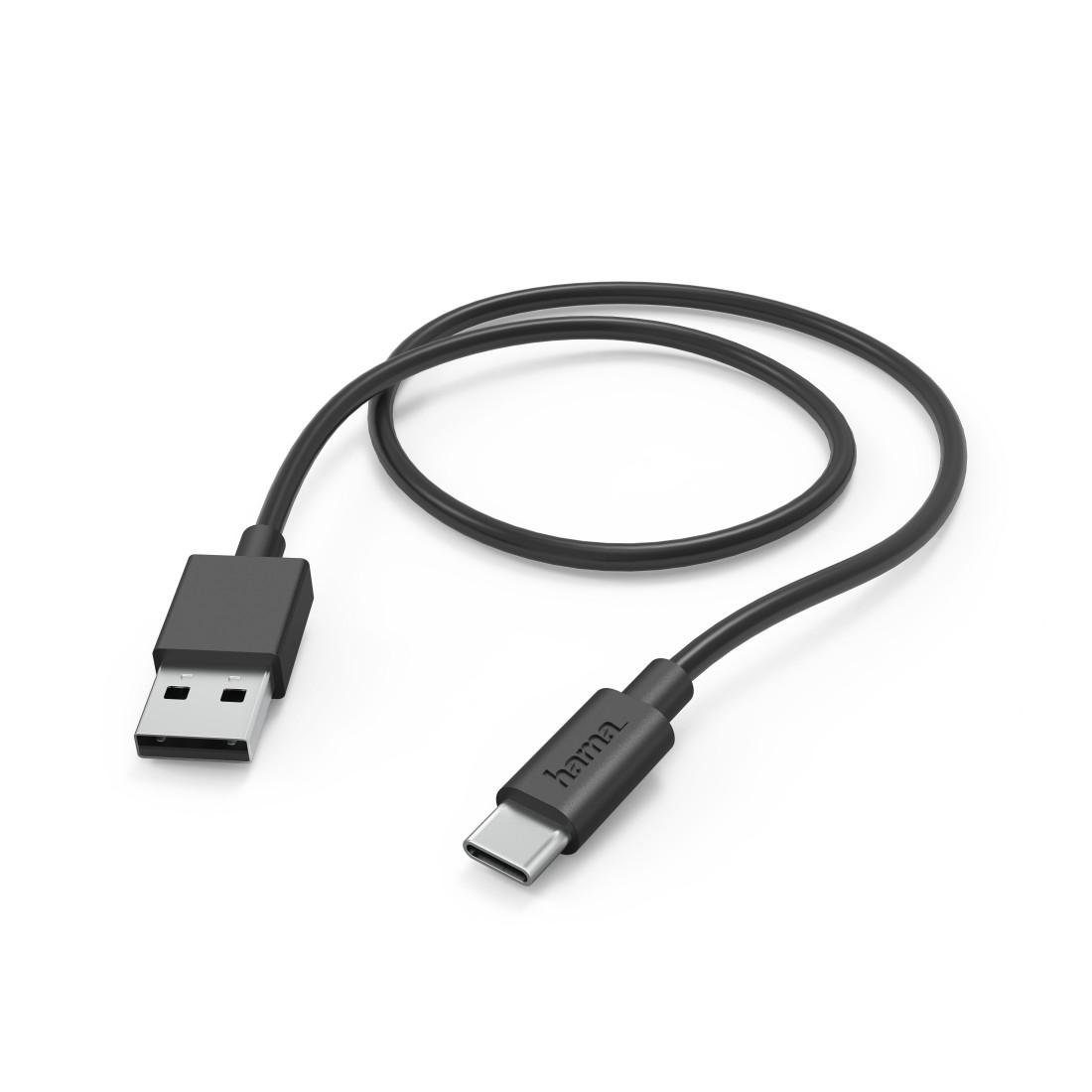 Ladekabel, USB-A - USB-C, 1 m, Schwarz USB-Kabel