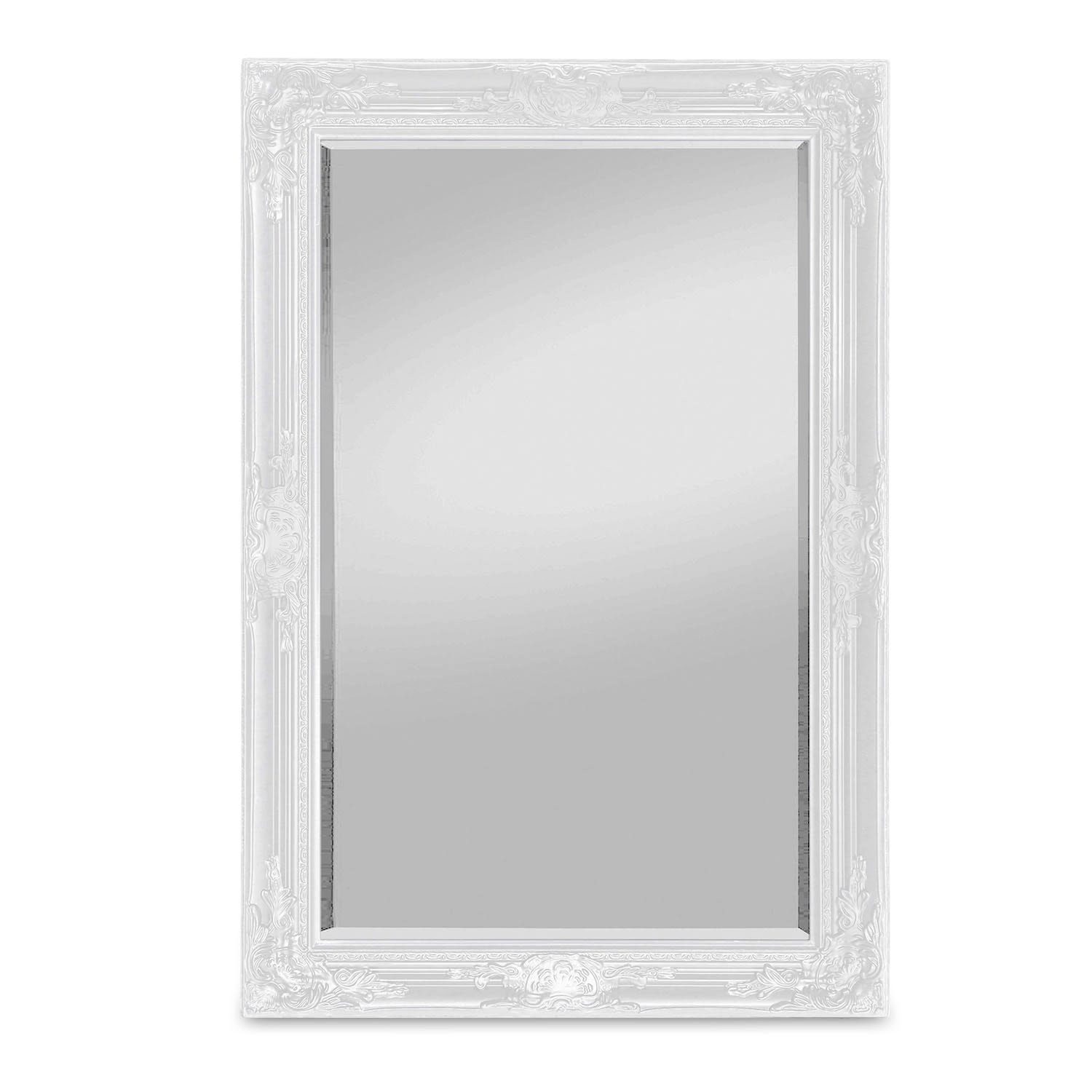 Casa Chic Spiegel Manchester Wandspiegel 90 x 60 cm Weiß | Weiß