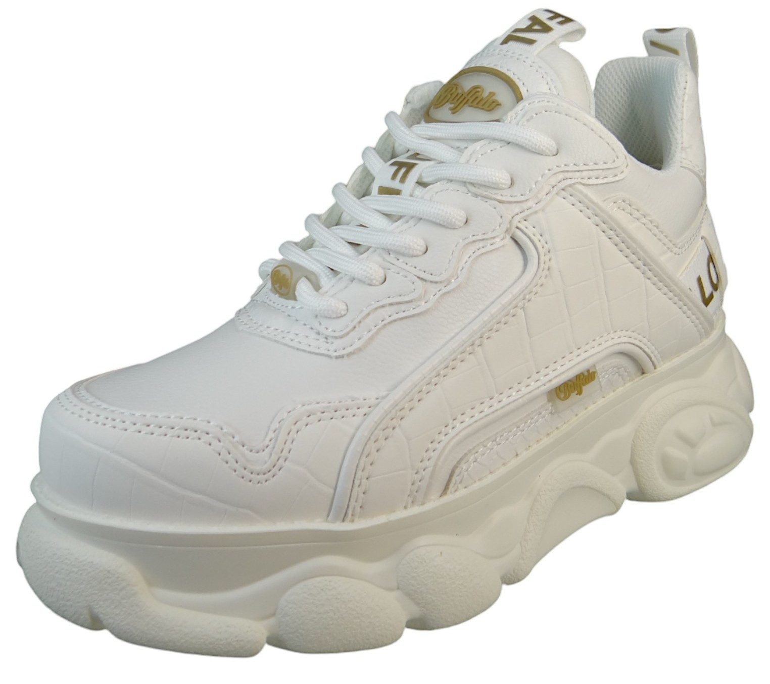 1636179 Low Top White Gold Sneaker