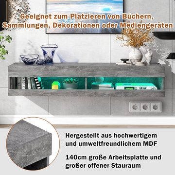 Celya TV-Schrank LED TV-Lowboard, hochwertiges TV-Board mit viel Stauraum TV-Board, TV-Schrank, Wandmontage, LED-Beleuchtung