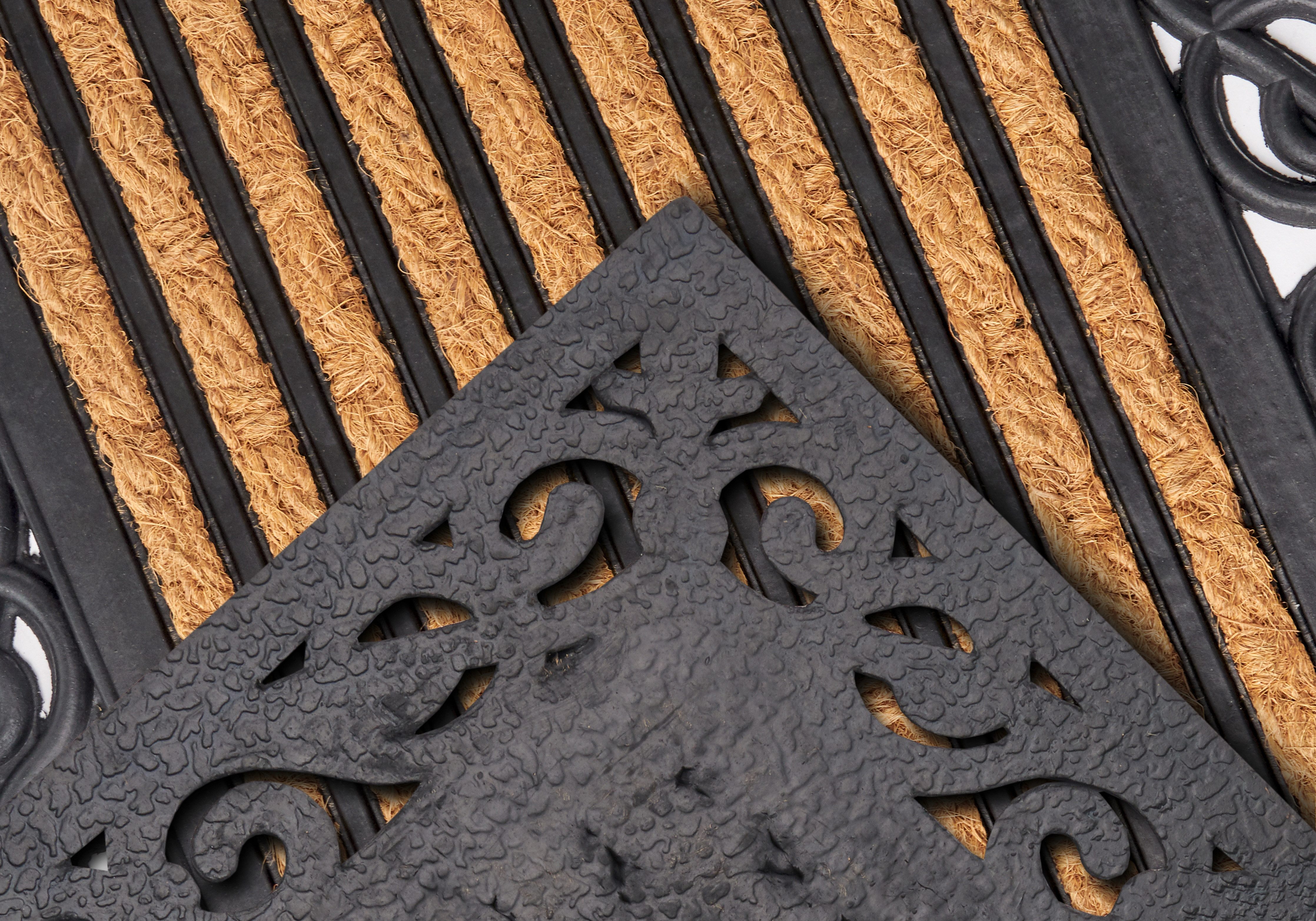 HANSE Home Fußmatte Mix Mats Gummi Kokos Panama, Türmatte, rechteckig, Höhe: 8 mm, Strapazierfähig, pflegeleicht, robust, wetterfest, UV-beständig