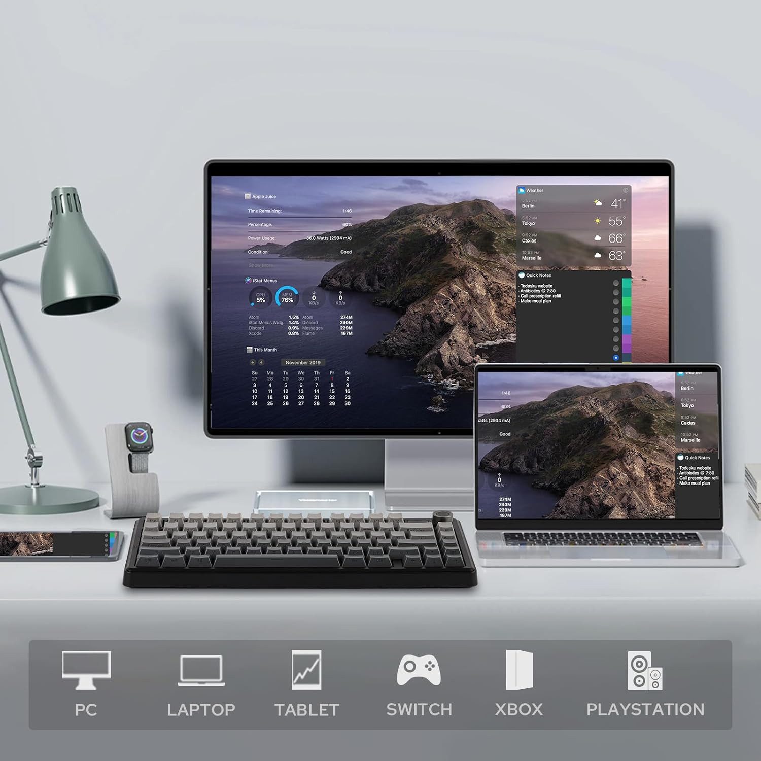 nsihing AULA F75 Max Mechanische Gaming Tastatur, RGB, Hot Swap, Kabellos Gaming-Tastatur