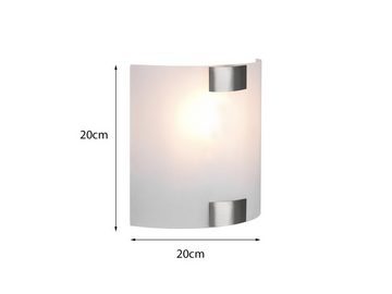 meineWunschleuchte LED Wandleuchte, LED wechselbar, Warmweiß, flach Lampenschirm-e Glas für Treppenaufgang Designklassiker, Ø20cm