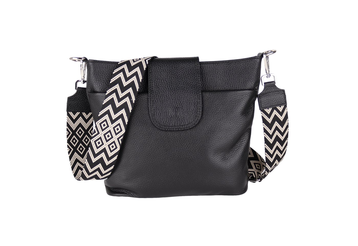MIRROSI Umhängetasche Damen, Crossbody Bag, Echtleder Made in Italy (1 Tasche mit 1 oder 2 Gurte), verstellbaren Schulterriemen), 30x24,50x9cm (BXHXT) viel Stauraum
