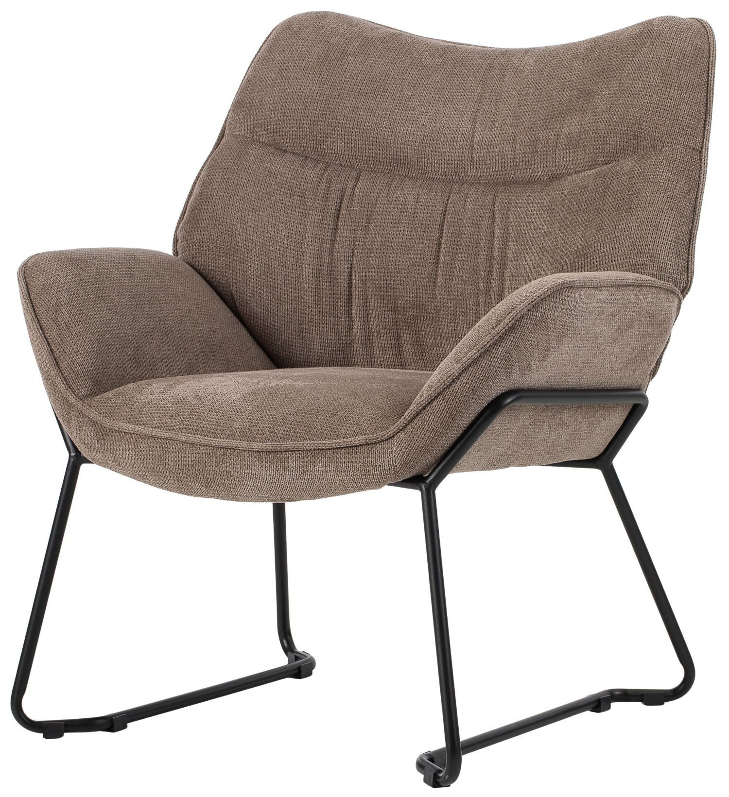 bene living Sessel Aliano - braun (1-St), schwarzes Metall-Gestell - bequem günstig online kaufen