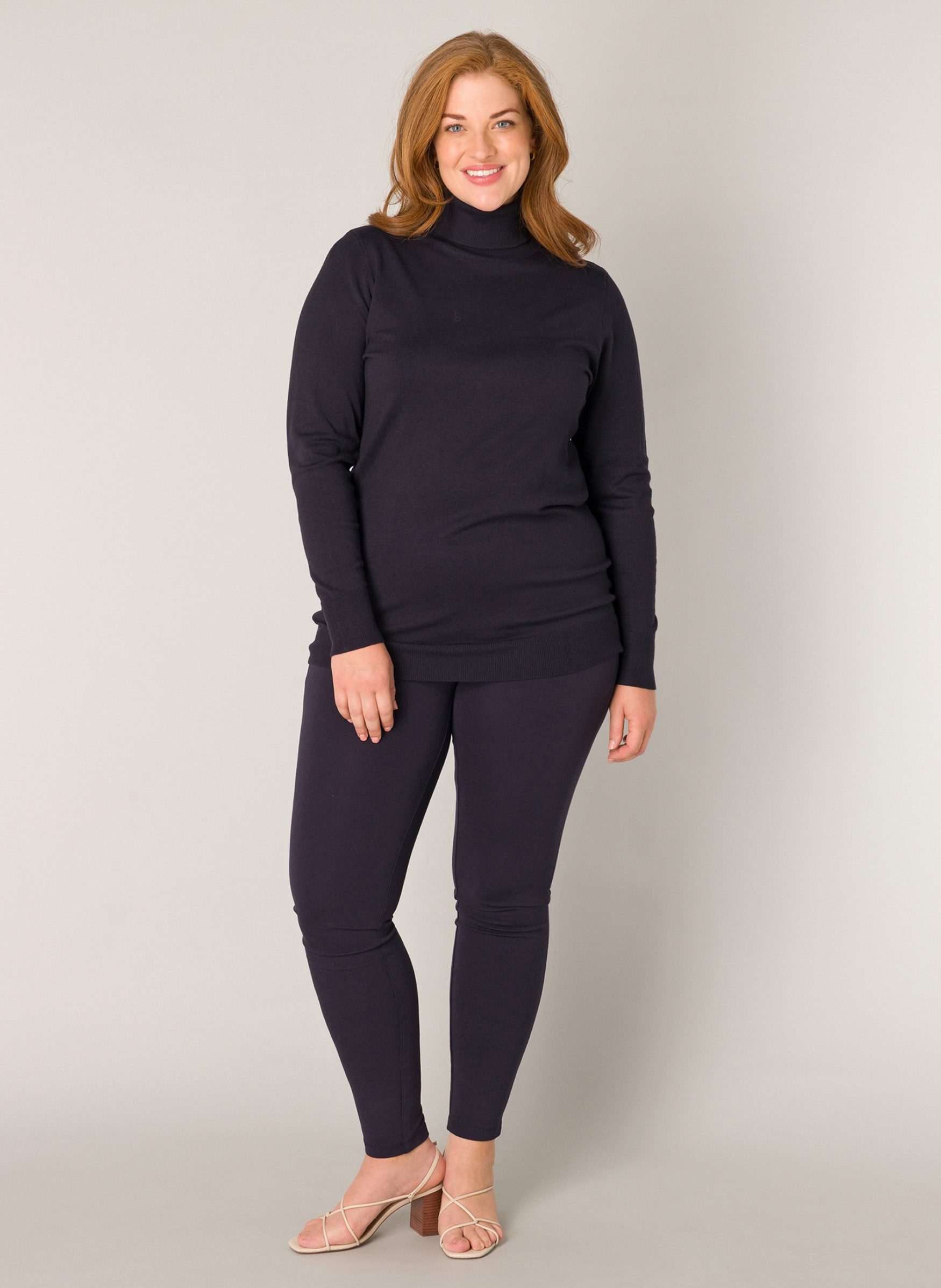 Base Level Curvy Rollkragenpullover Yuena Feiner Strickpullover mit Viskose / Große Größen