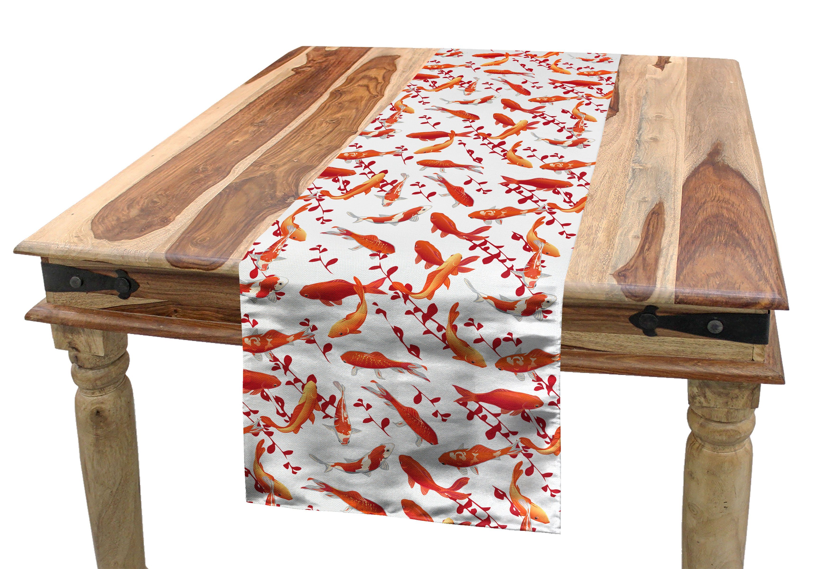 Abakuhaus Tischläufer Esszimmer Küche Rechteckiger Dekorativer Tischläufer, Fisch Zierwassertiere