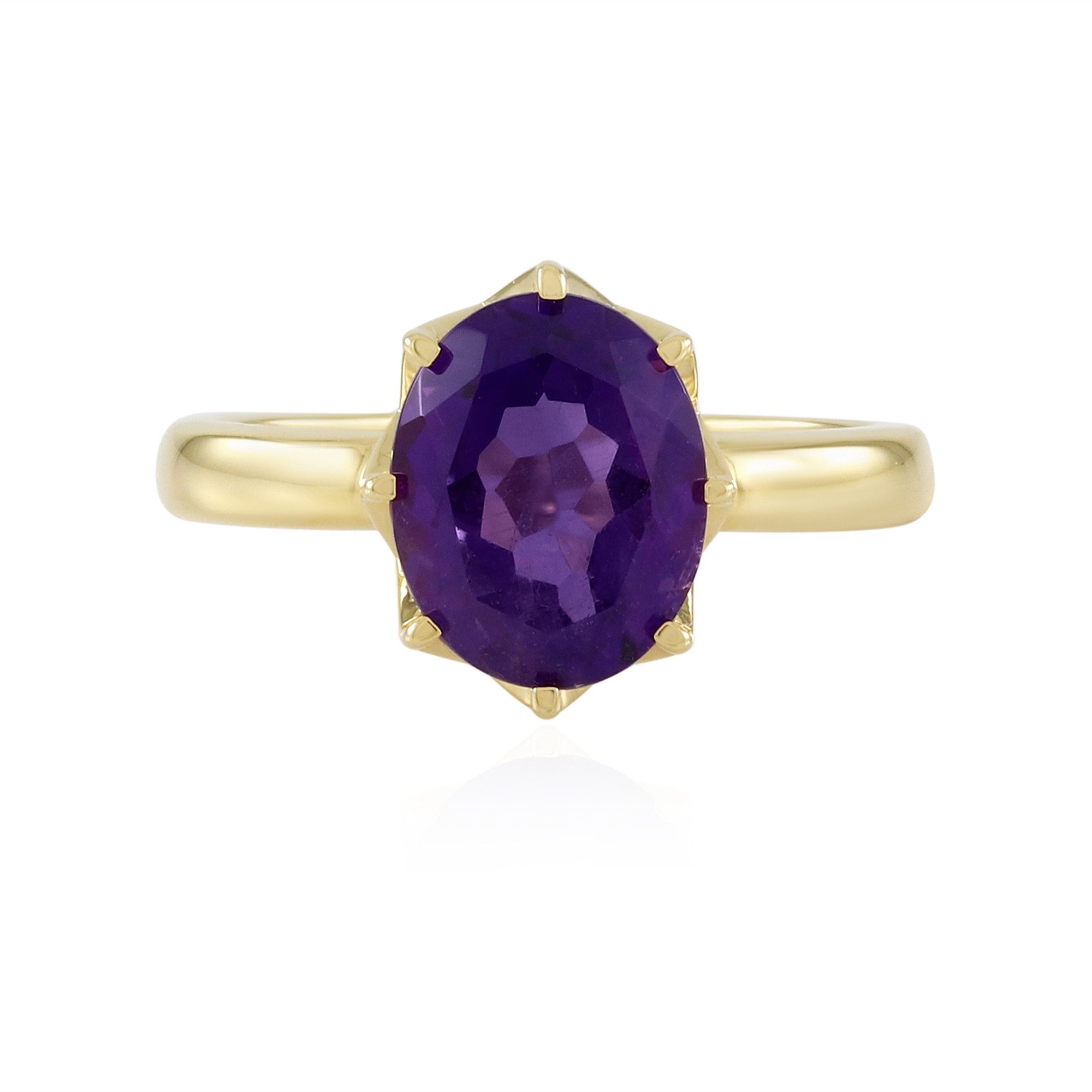 Cavill Solitärring Cavill Amethyst 2,25 ct Ring, 925 Silber vergoldet, ovaler Edelstein (1-tlg)
