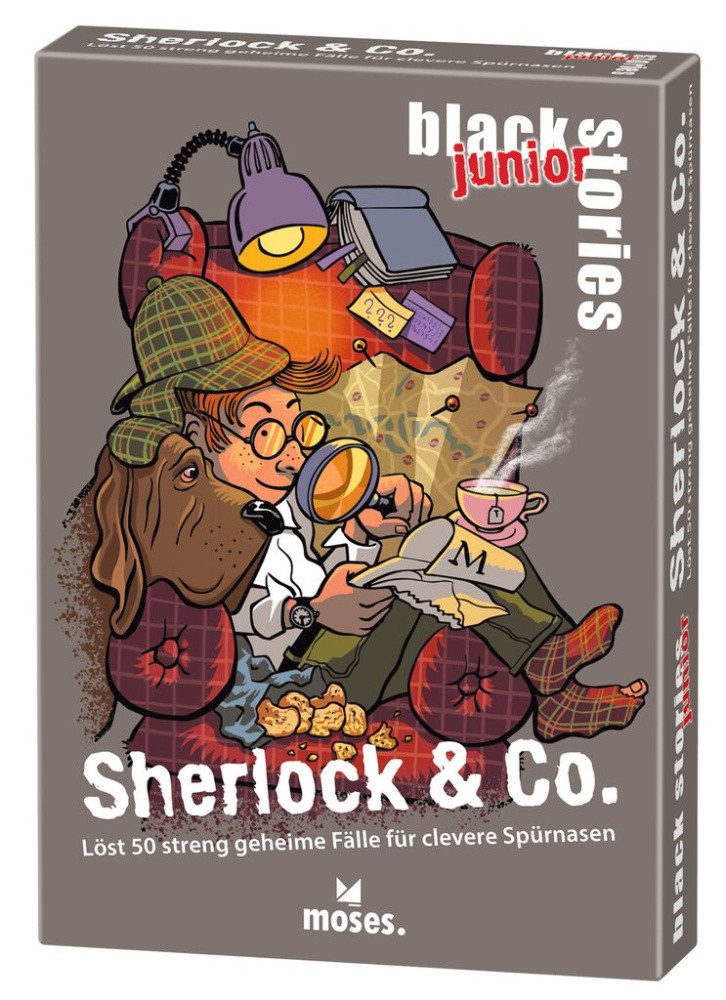 Moses. Verlag Spiel black Stories Junior Sherlock & Co. - 50 streng geheime Fälle