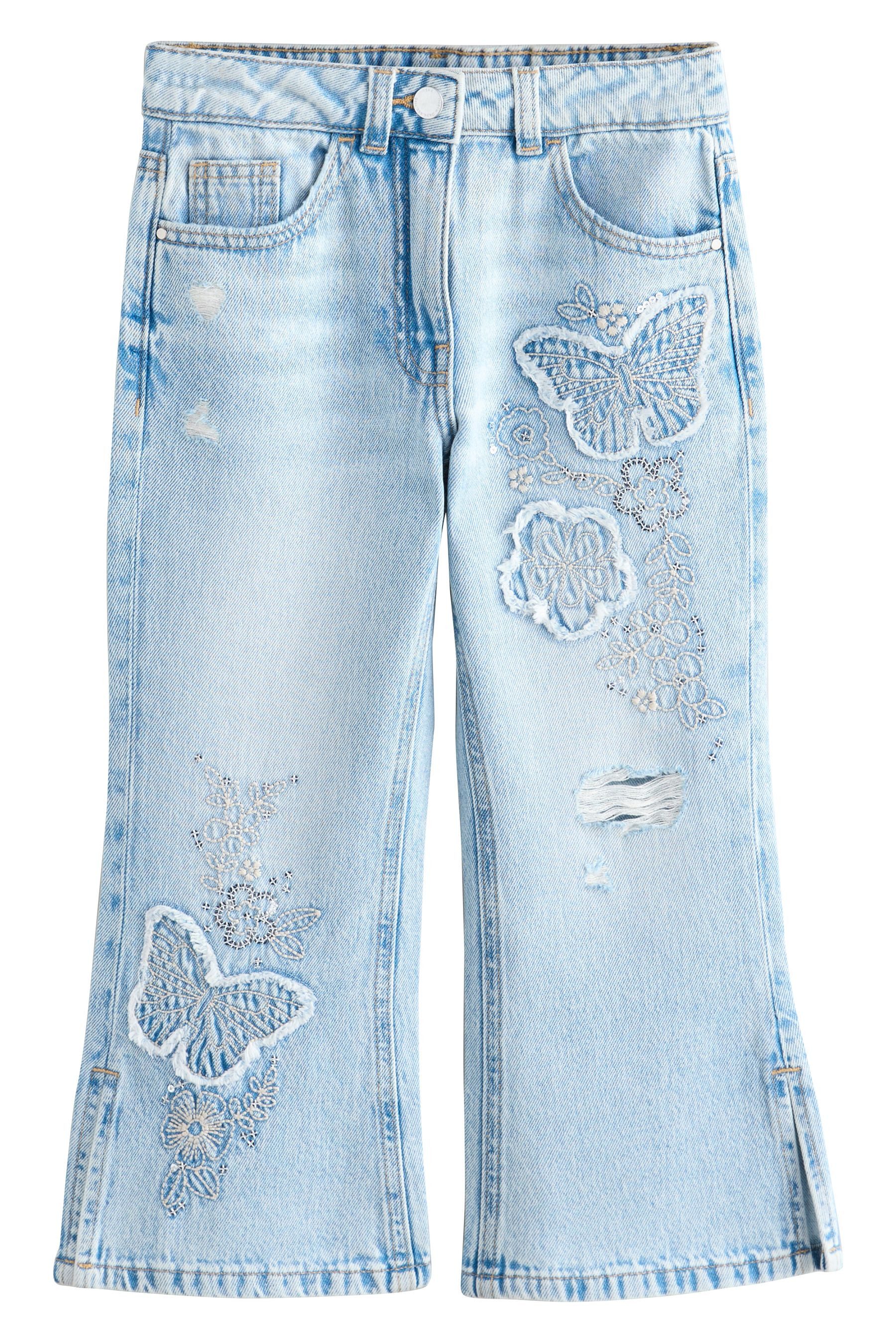 Next Schlagjeans Schlagjeans 100 % Baumwolle mit Schmetterling (1-tlg)