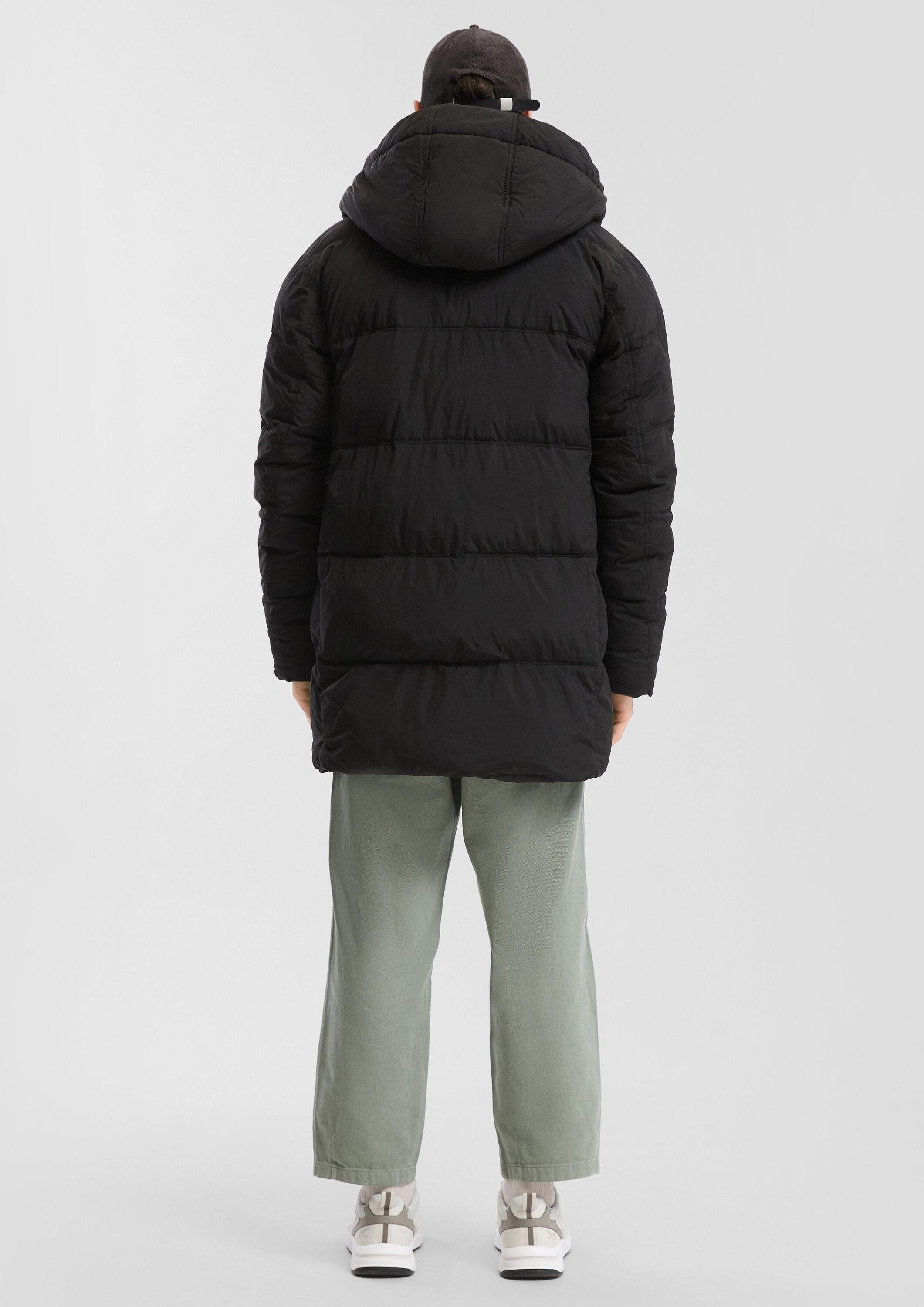 QS Wintermantel Outdoor-Mantel Pufferparka in Crinkle-Nylon mit Waschoptik