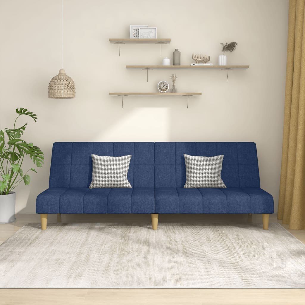 vidaXL Sofa Schlafsofa 2-Sitzer Blau Stoff