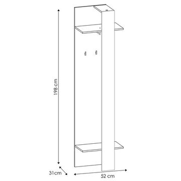 Lomadox Garderobenpaneel AUSTIN-129, Flurgarderobe in Sonoma Eiche