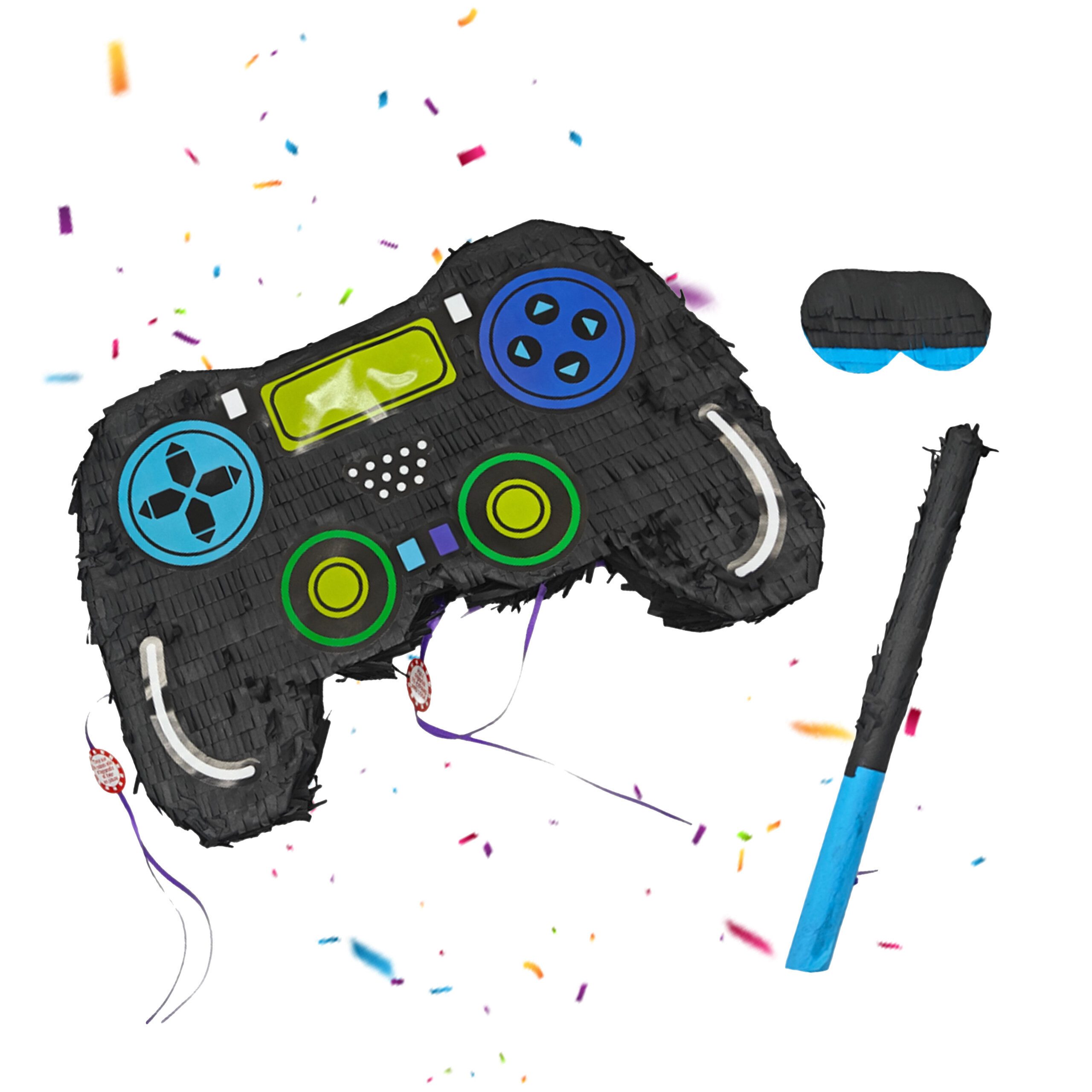 relaxdays Pinata Set Gamer Stab & Maske