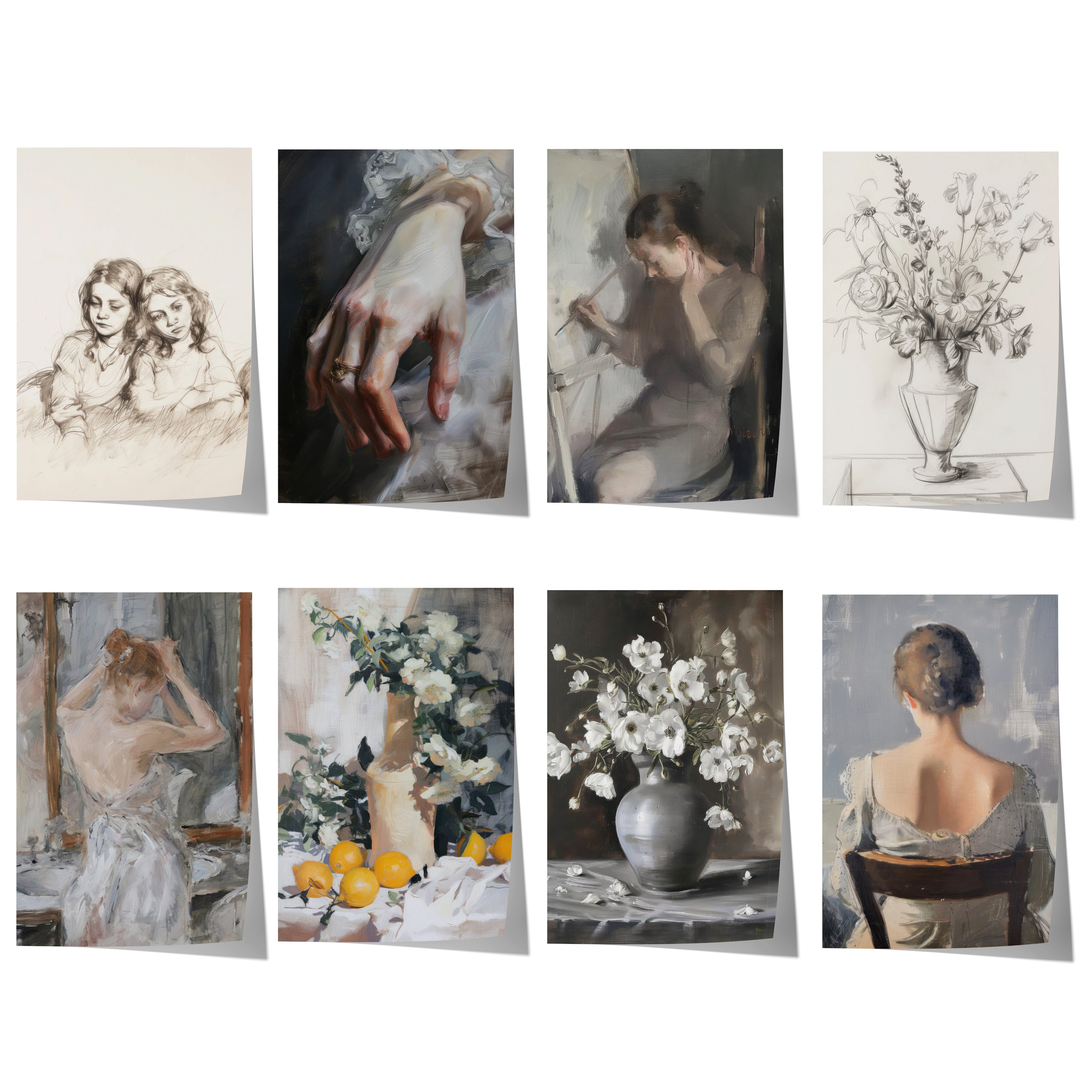 JUSTGOODMOOD Poster Moderne Vintage Kunst Geschenkidee Blumen Porträt Stillleben Klassisch, F (1 St)