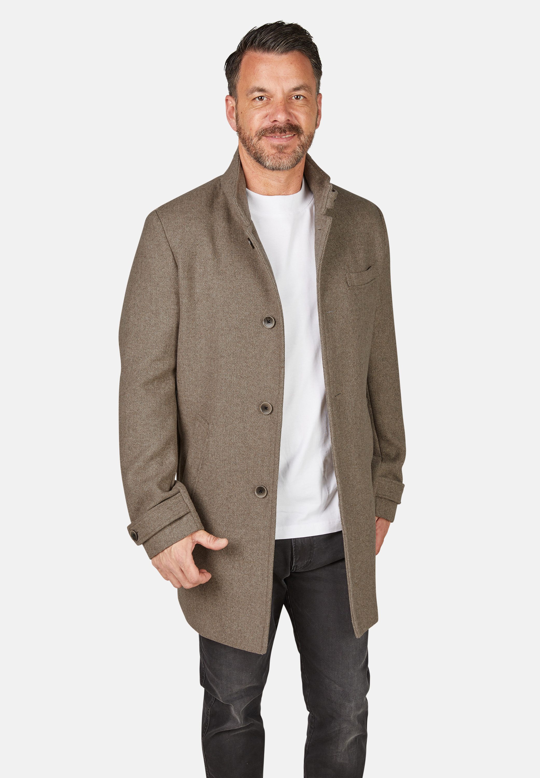 Calamar Wollmantel Klassischer Wollmantel Twill