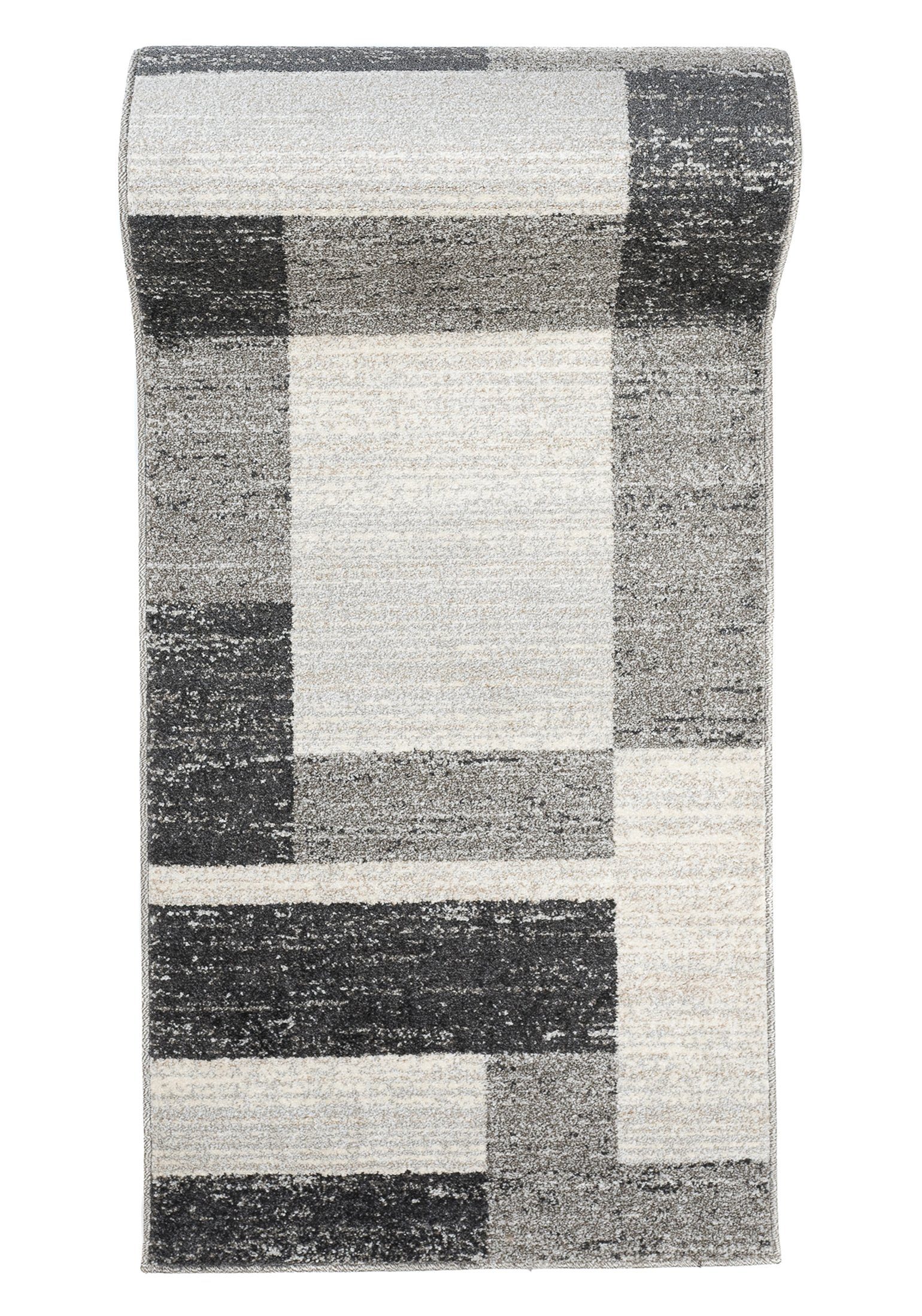 Mazovia Läufer Läufer Flurläufer Modern für Vorzimmer, Küche - Grau, 80 x 100 cm, Kurzflor, Meterware, Höhe 10 mm