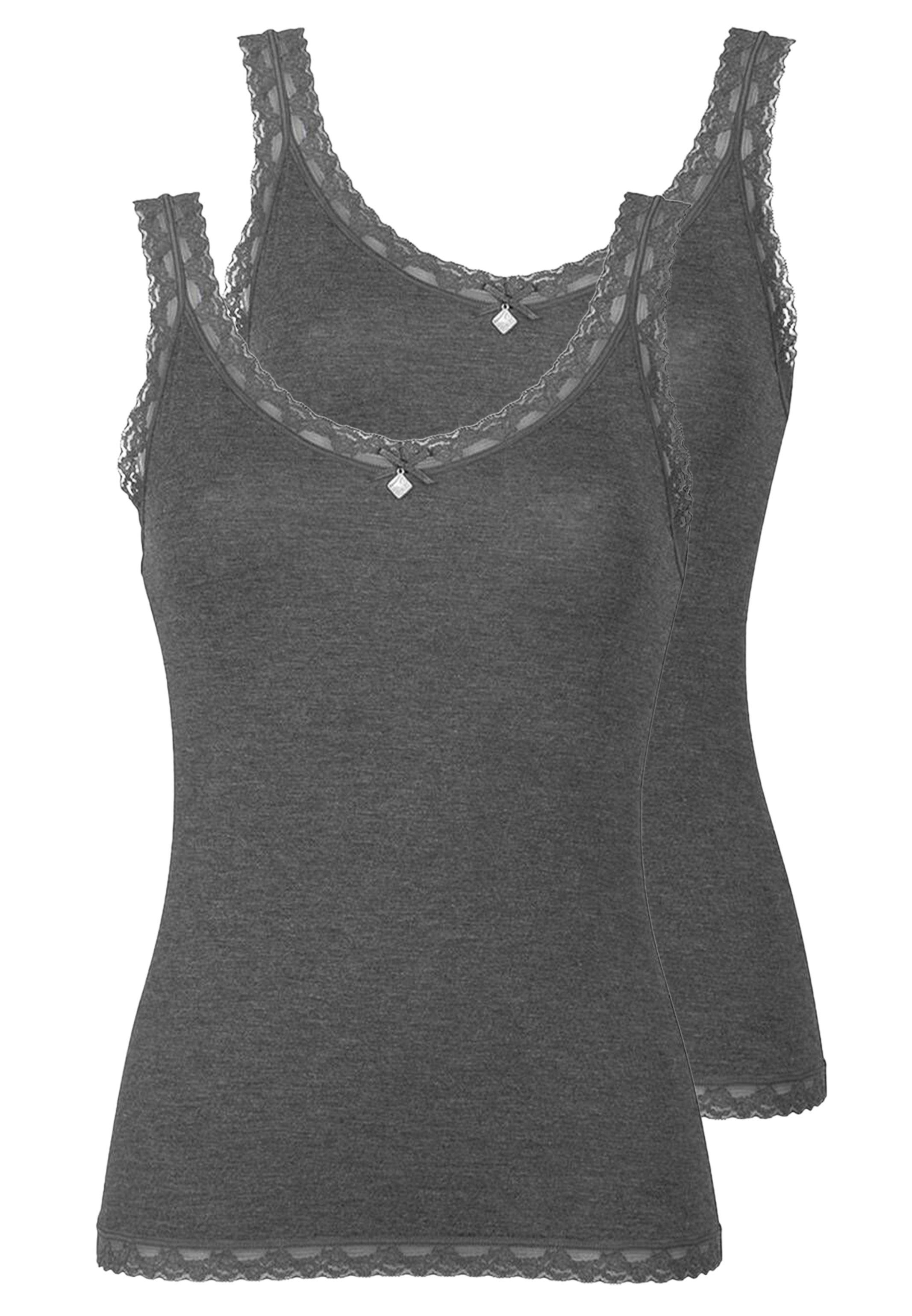 Nina Von C. Unterhemd 2er Pack Kim (Spar-Set, 2-St) Shirt - Im modischen Design, Perfekte Passform, Angenehm auf der Haut Dark Grey