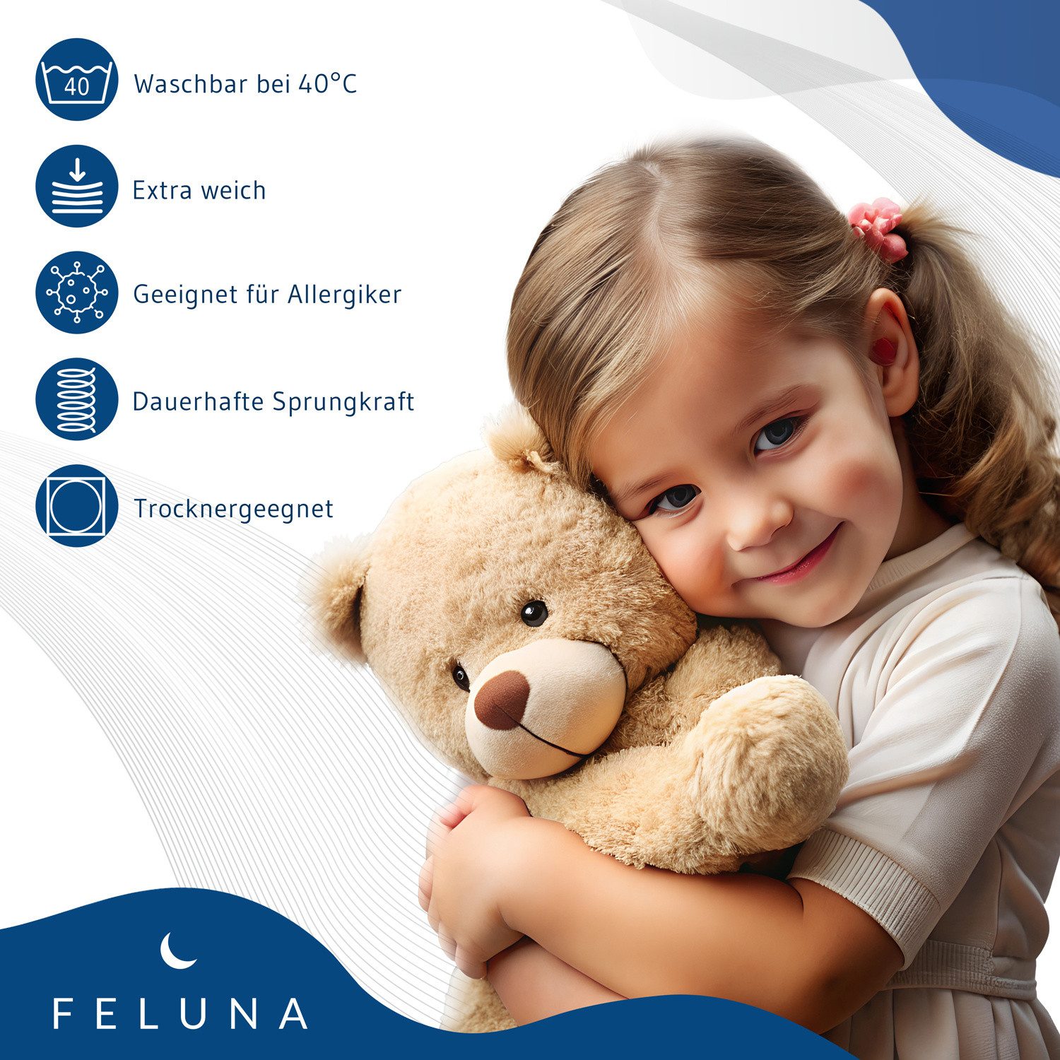 Feluna Kissenfüllung Flauschige Polyesterfüllung–Kissen, Kuscheltiere, Sitzsäcke & Polster, Füllwatte für Kissen, Stofftier- & Bastelwatte