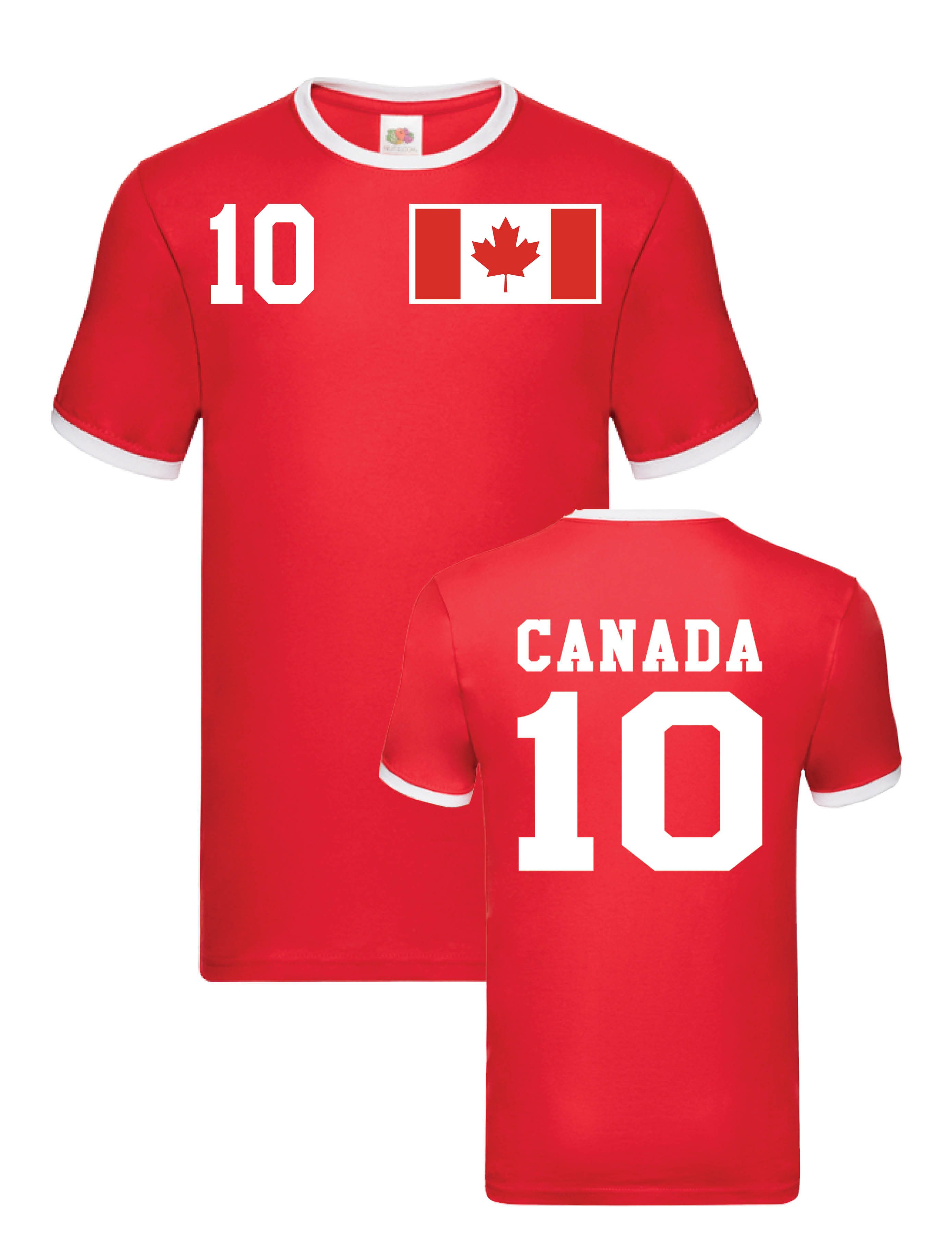 Print-Shirt "Canada" Herren T-Shirt mit Fußball Print Geschenk Statement Männer