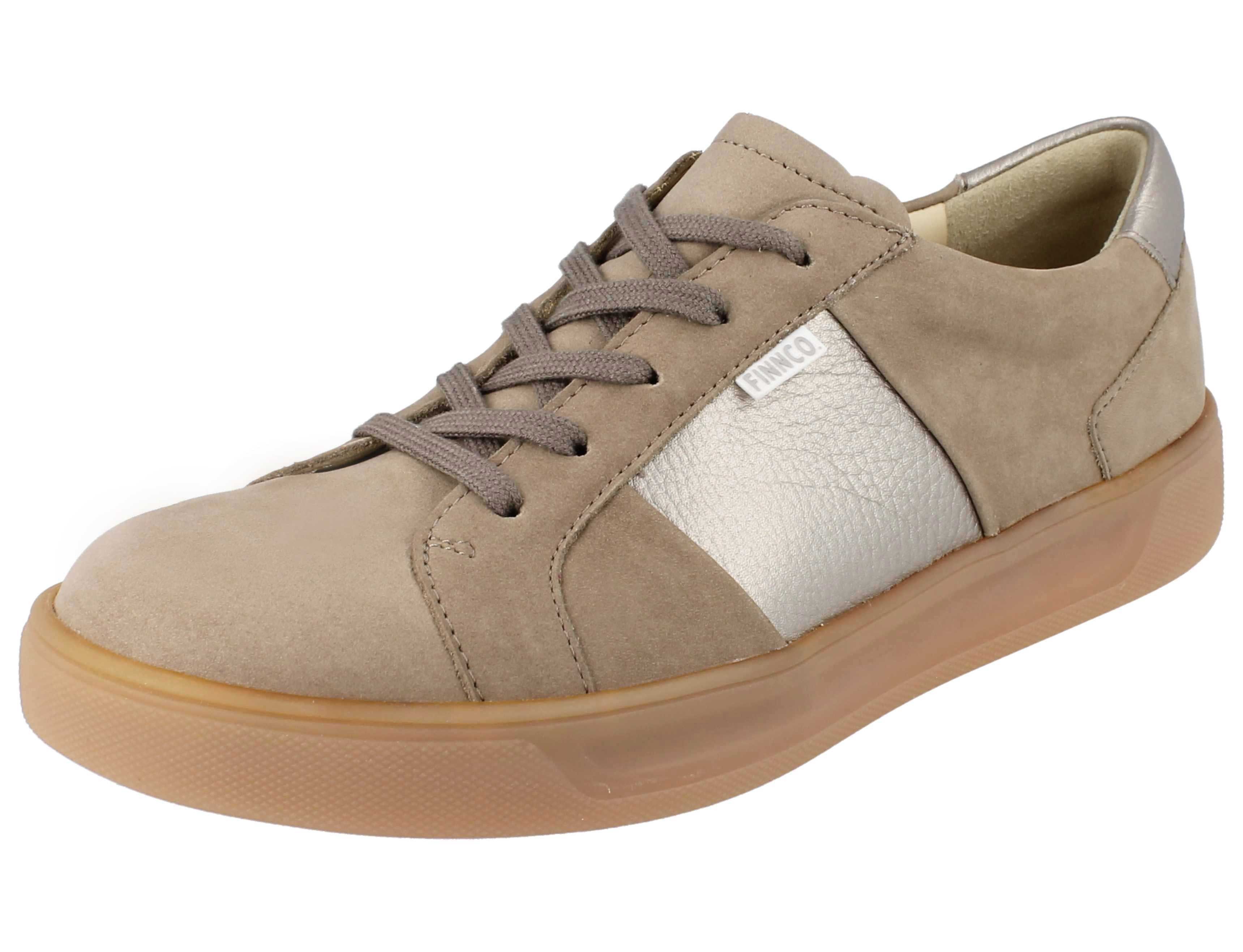 Finn Comfort FINN COMFORT Malita Damen Sneaker beige Nubukleder - Größe: UK 9 Schnürschuh