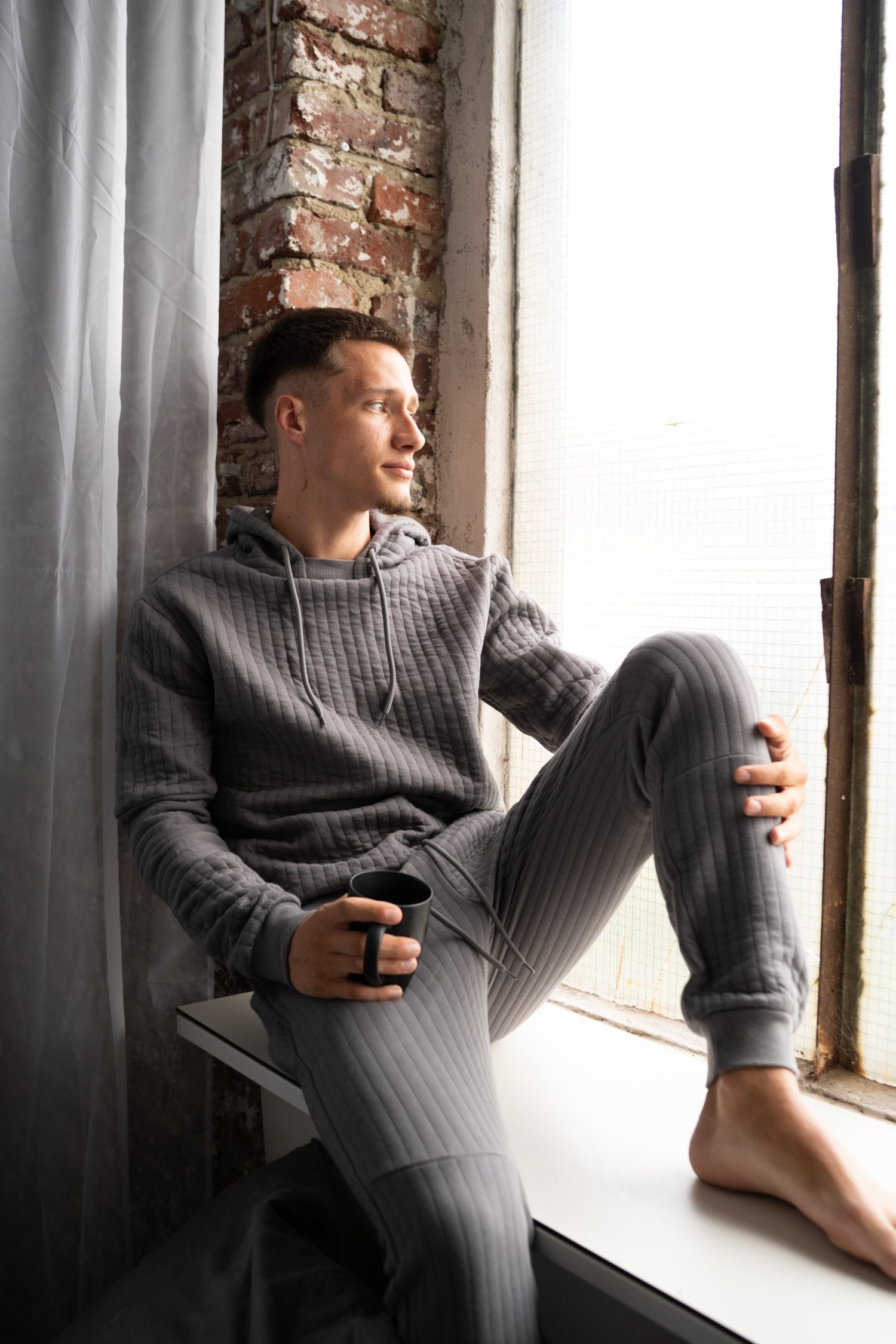 Phil & Co. Pyjamahose Herren Homewearhose mit Bündchen (1-tlg) Homewear