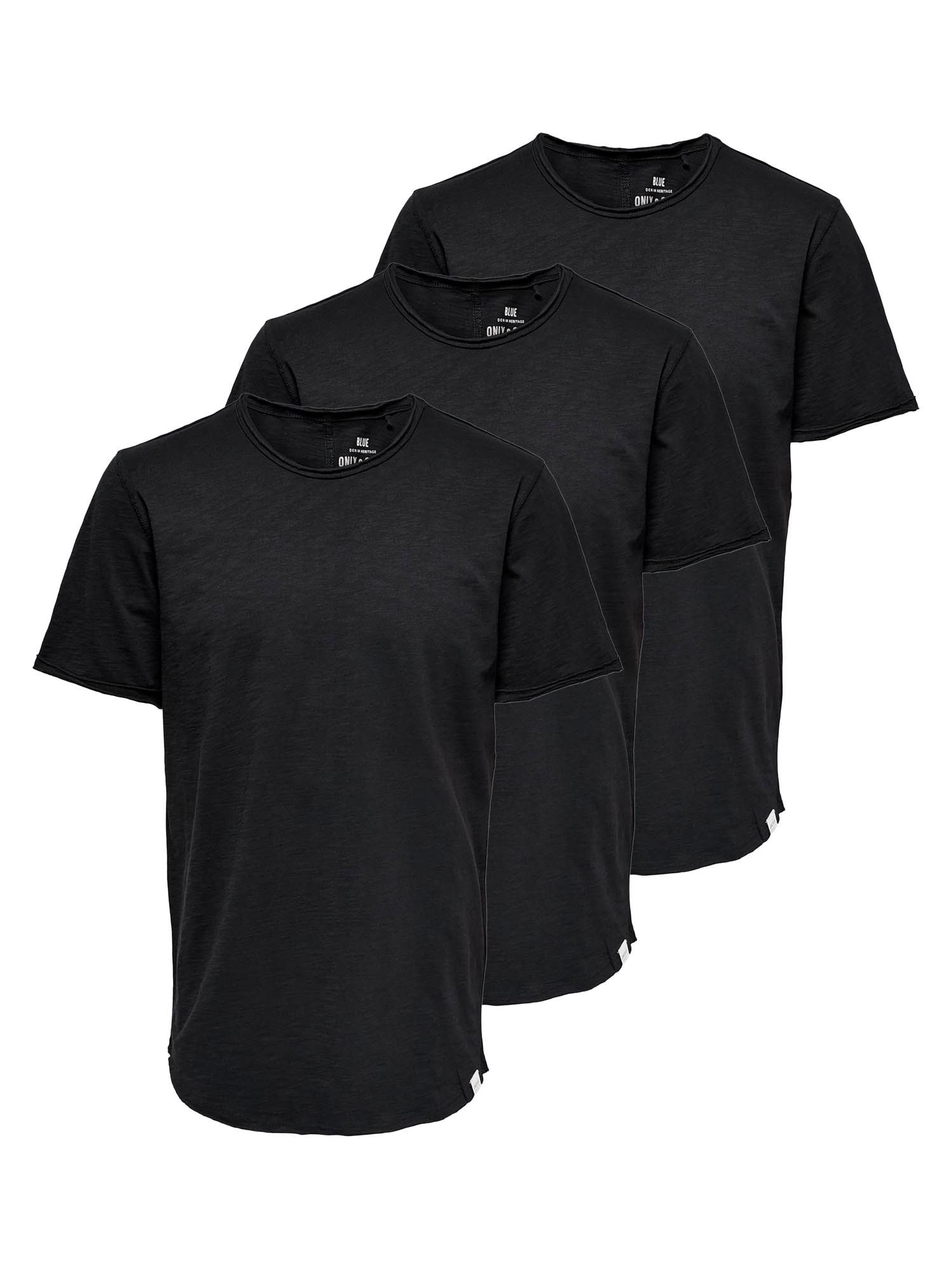 ONLY & SONS T-Shirt 3er Pack ONSBENNE (Spar-Set, 3-tlg) T-Shirt - Baumwolle - Atmungsaktiv - Vielseitiges Basic