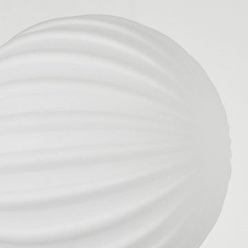 hofstein Stehlampe Stehlampe aus Metall/Riffelglas in Schwarz/Weiß, ohne Leuchtmittel, Leuchte mit Glasschirmen (10cm), Fußschalter, 5xG9, ohne Leuchtmittel