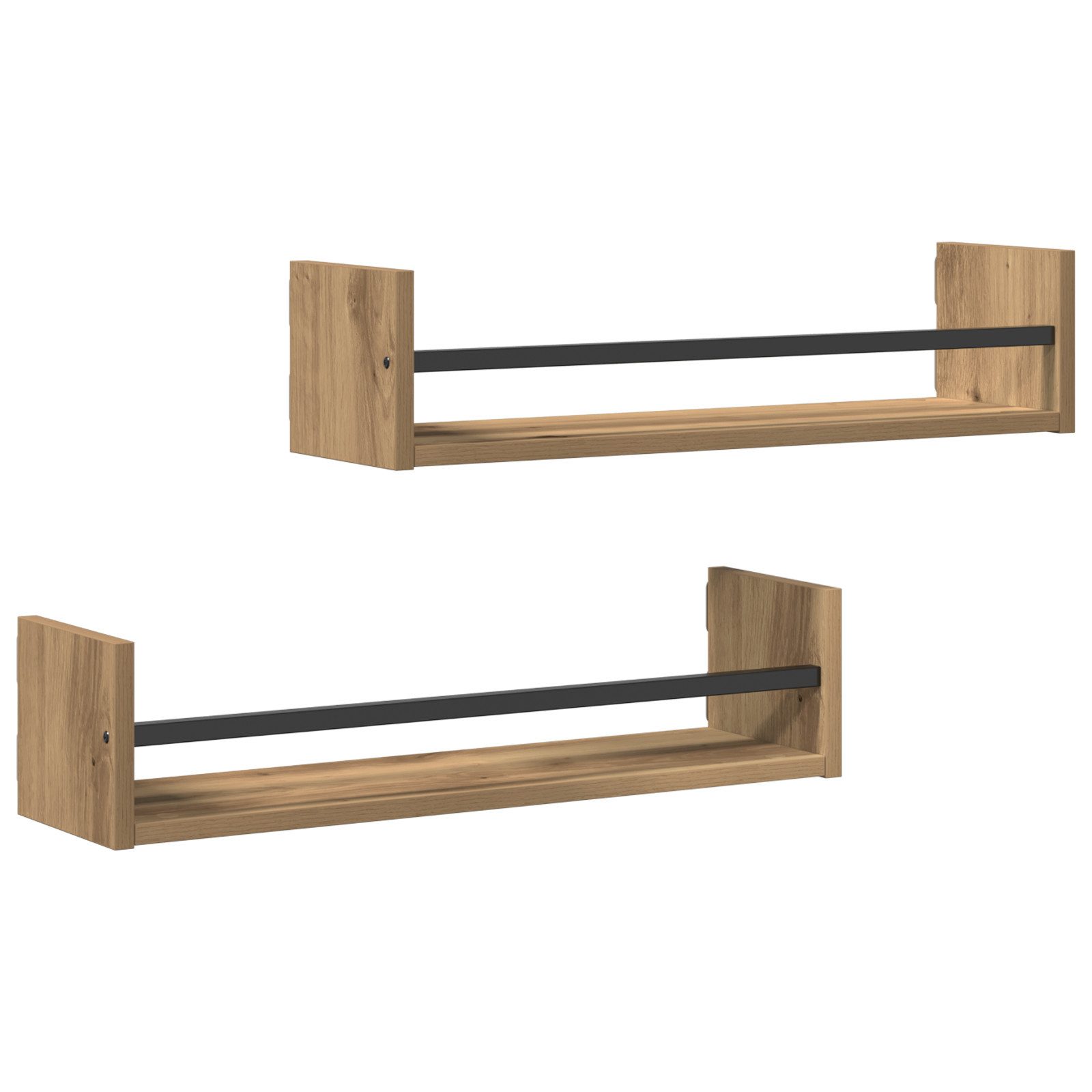 Regal Wandregale 2 Stk. Artisan Eiche 60x16x14 cm Holzwerkstoff