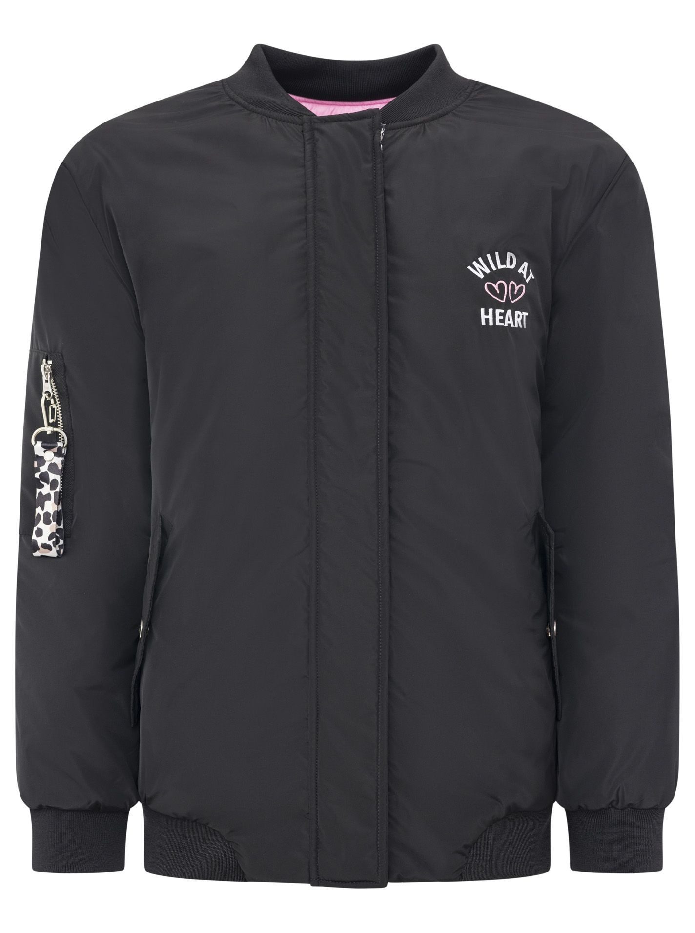 Zwillingsherz Bomberjacke "Wild at Heart" Druckknöpfe, Reißverschluss, Seit günstig online kaufen