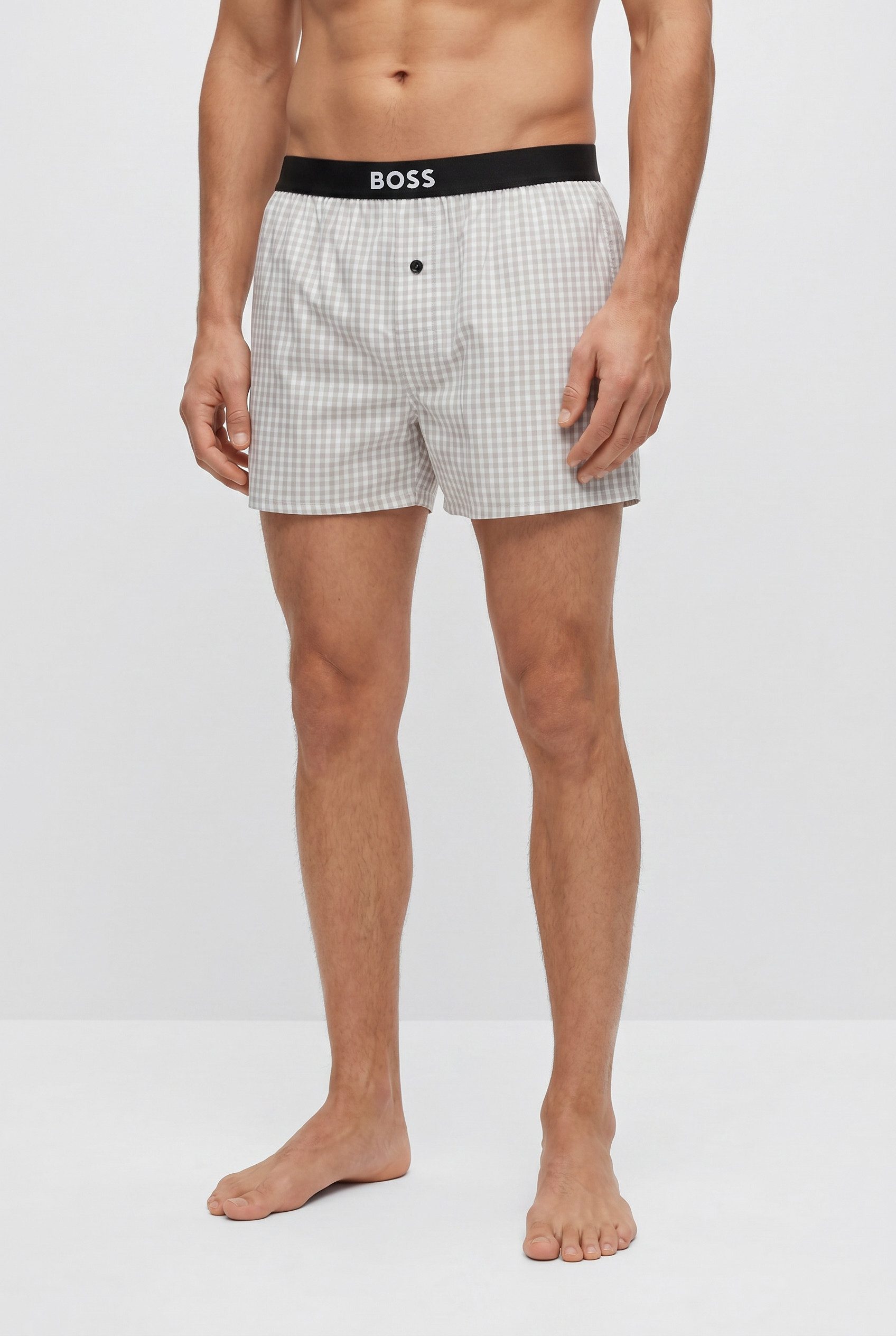 BOSS Pyjamashorts 2P Boxer Shorts EW (Packung, 2-tlg., 2er) mit Logobund