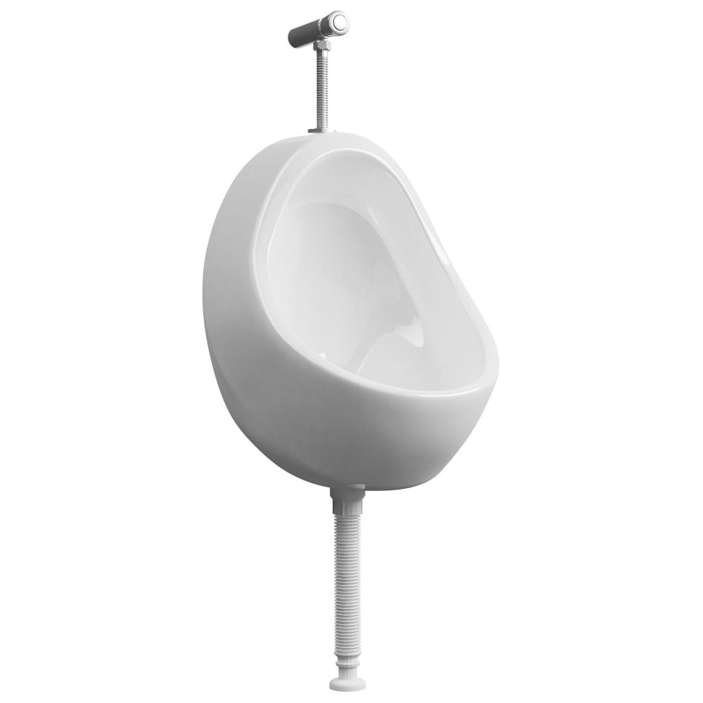 vidaXL Urinal, Wandurinal mit Spülventil Keramik Weiß