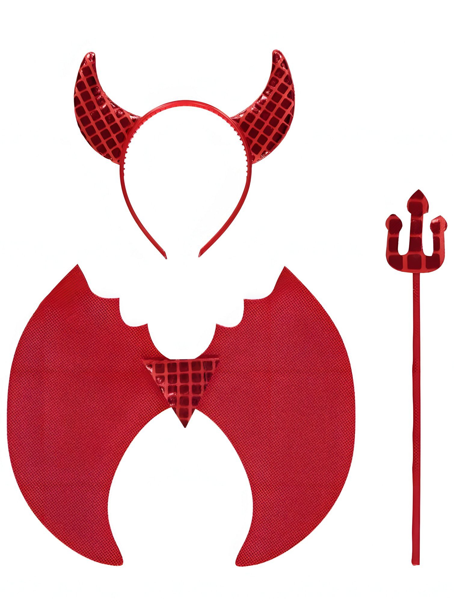 Metamorph Teufel-Kostüm Red Devil Verkleidungsset für Kinder, Freches Teufelchen-Set mit Hörnern für kleine Gruselfans
