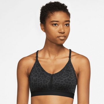 Nike Sport-BH Indy Women's Light-Support 1-Piece Pad V-Neck Leopard Print Bra