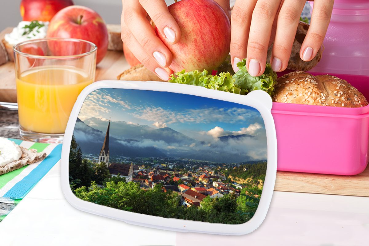 rosa MuchoWow (2-tlg), Kinder, Tirol Lunchbox - für Brotbox Stadt Kunststoff Snackbox, Wolken, Brotdose - Mädchen, Erwachsene, Kunststoff,
