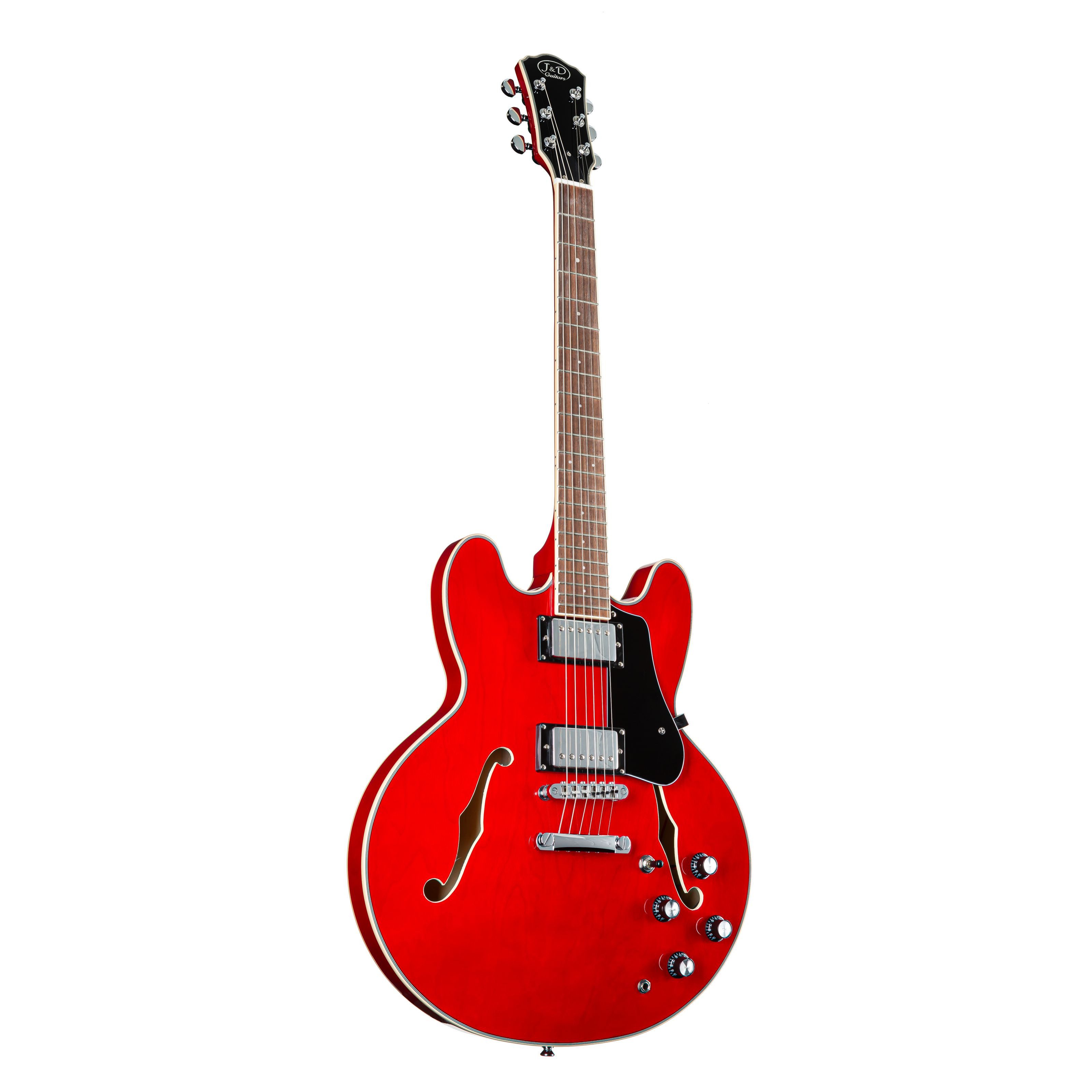 J & D Halbakustik-Gitarre, Halb-Akustik Gitarren, Hollow-Body Modelle, SH-1 II Red - Halbakustik Gitarre