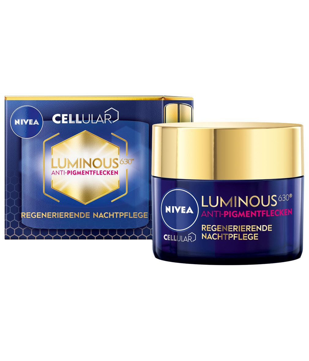 Nivea Nachtcreme Cellular LUMINOUS630® Anti-Pigmentflecken Nachtpflege Hyaluronsäure, 1-tlg., 50 ml