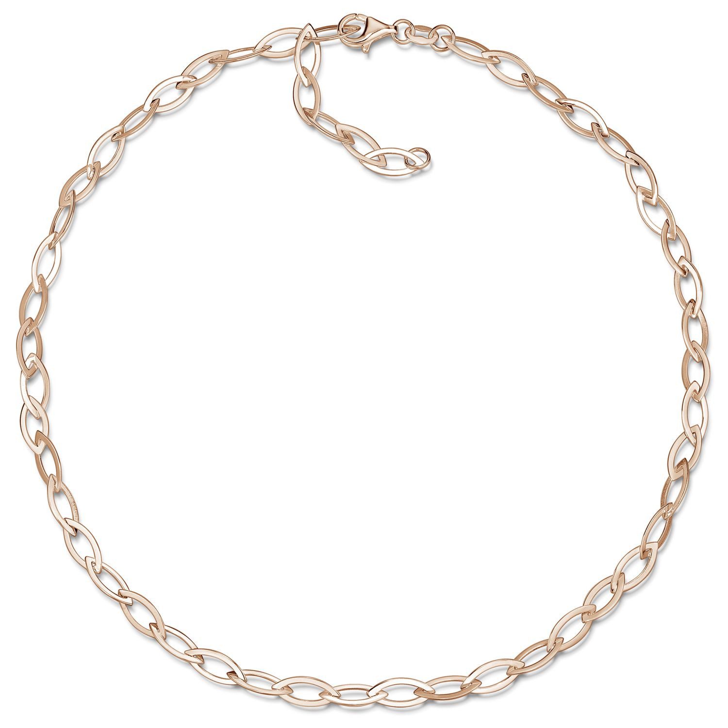 Materia Collier Damen Rosegold Collier Spitz CO-43-Rosegold, aus 925 Silber