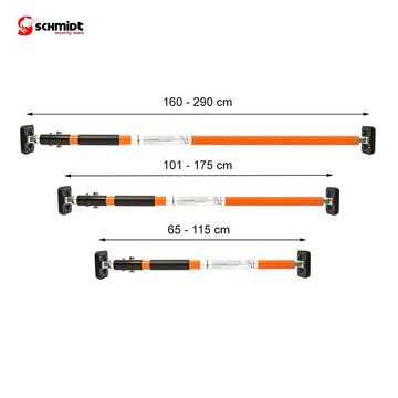 SCHMIDT security tools Türzusatzschloss Sicherungsstange 160 - 290 cm Einbruchsicherung für Fenster und Türen