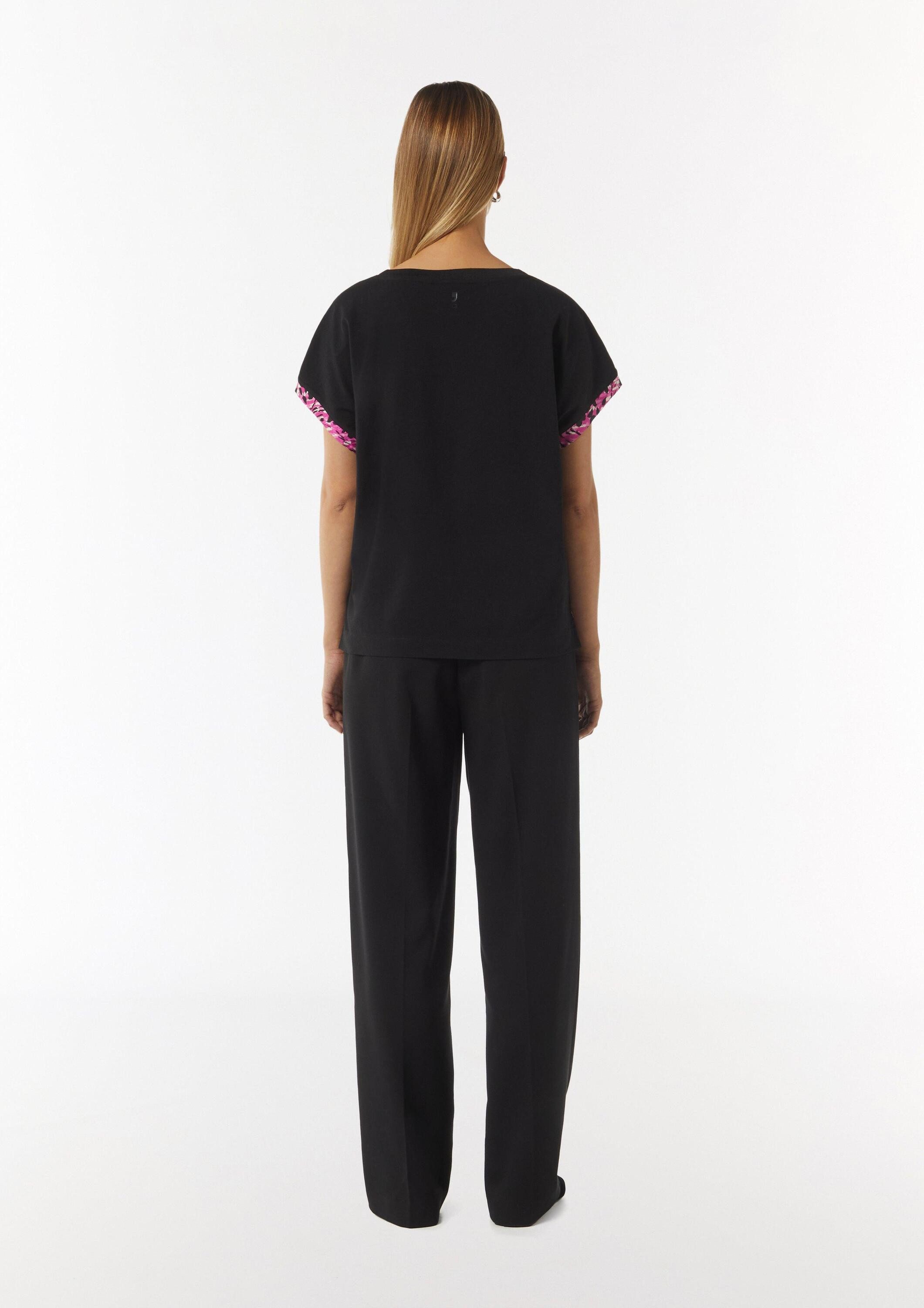comma Kurzarmshirt T-Shirt Blusenshirt mit Frontprint