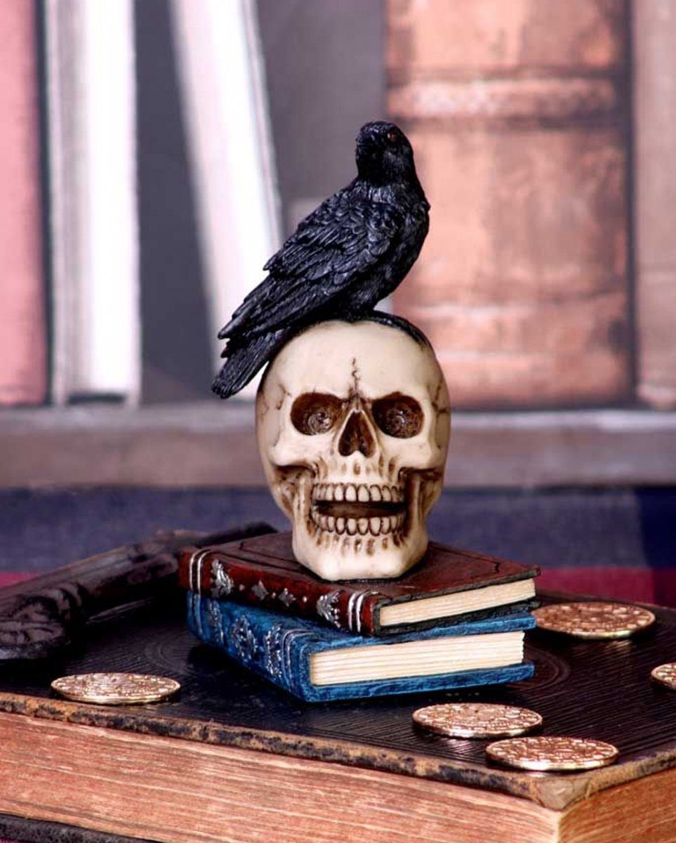 Dekofigur auf Raven's Horror-Shop Rabe Gothic Totenkopf Spell Dekofigur