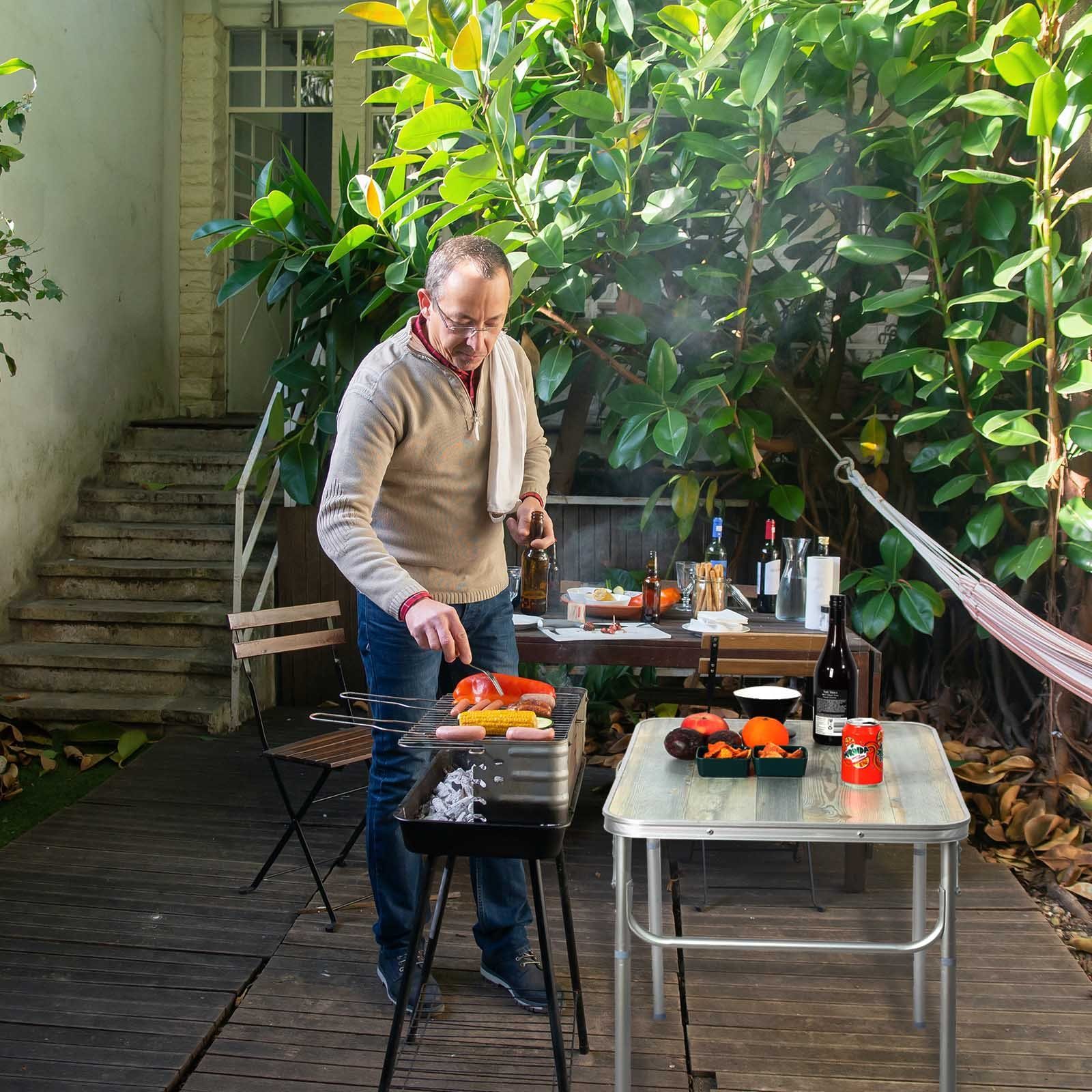 HOMECALL Campingtisch Klapptisch Gartentisch Klappbarer (leicht Beistelltisch Balkontisch Reisetisch), MDF Aluminium Mehrzwecktisch – Bild 5 von 5