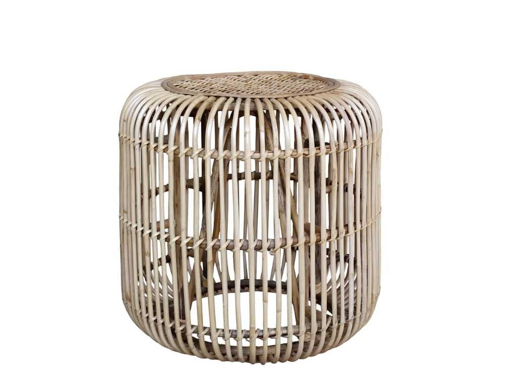 Chic Antique Beistelltisch Chic Antique LOUNGE TISCH Rattan Rund 50 cm