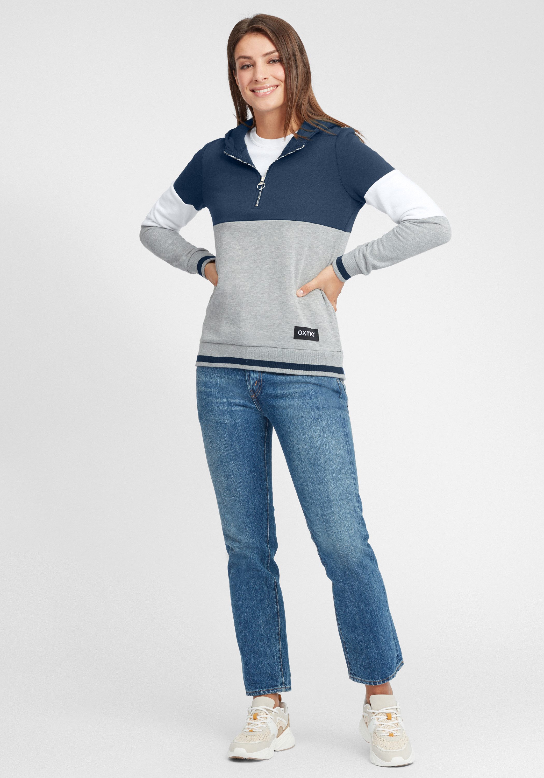 OXMO Hoodie OXOmara Kapuzenpullover mit Reißverschluss günstig online kaufen
