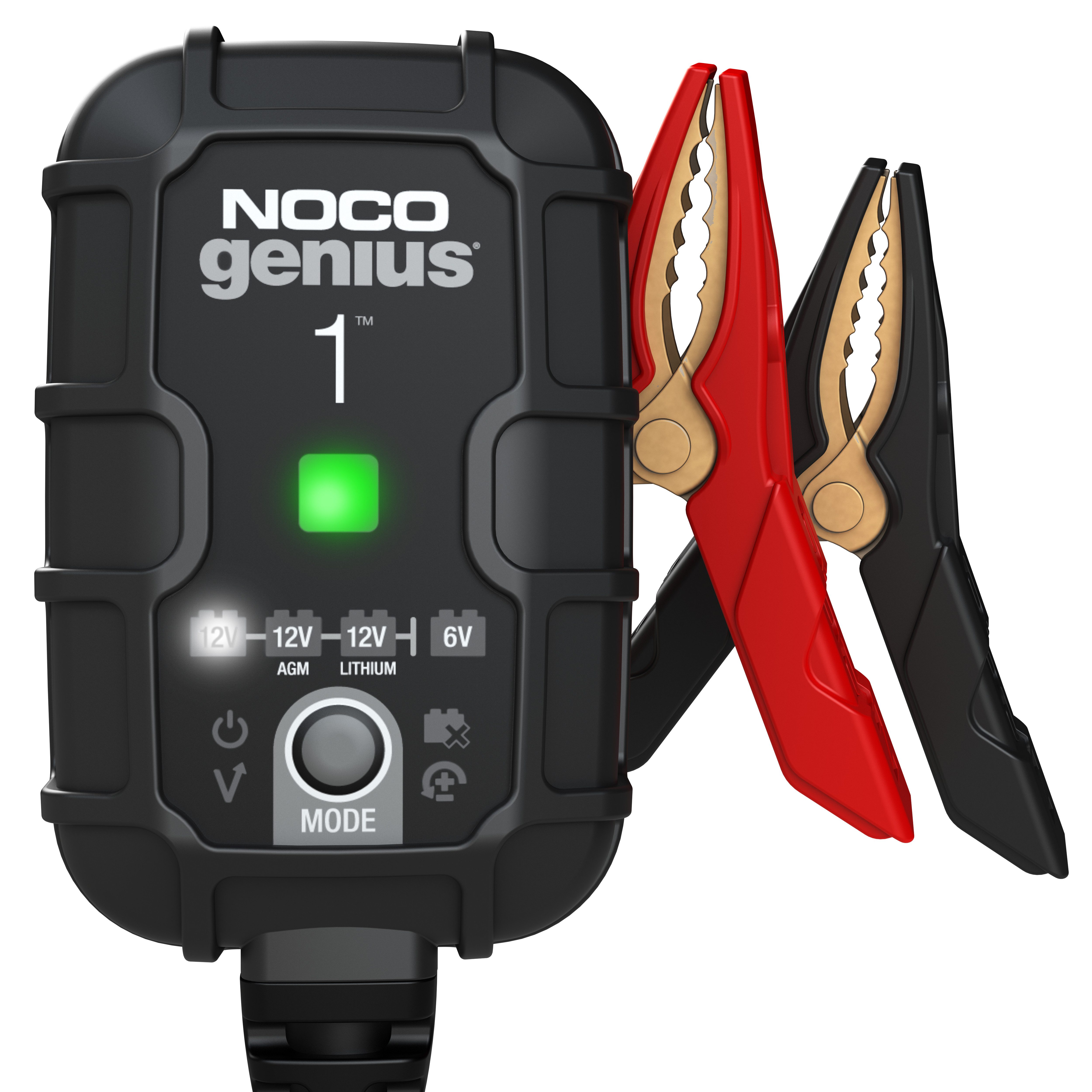 Noco NOCO GENIUS1EU 6V/12V 1A Batterieladegerät Autobatterie-Ladegerät (Packung, Umfangreiches Zubehör enthalten)