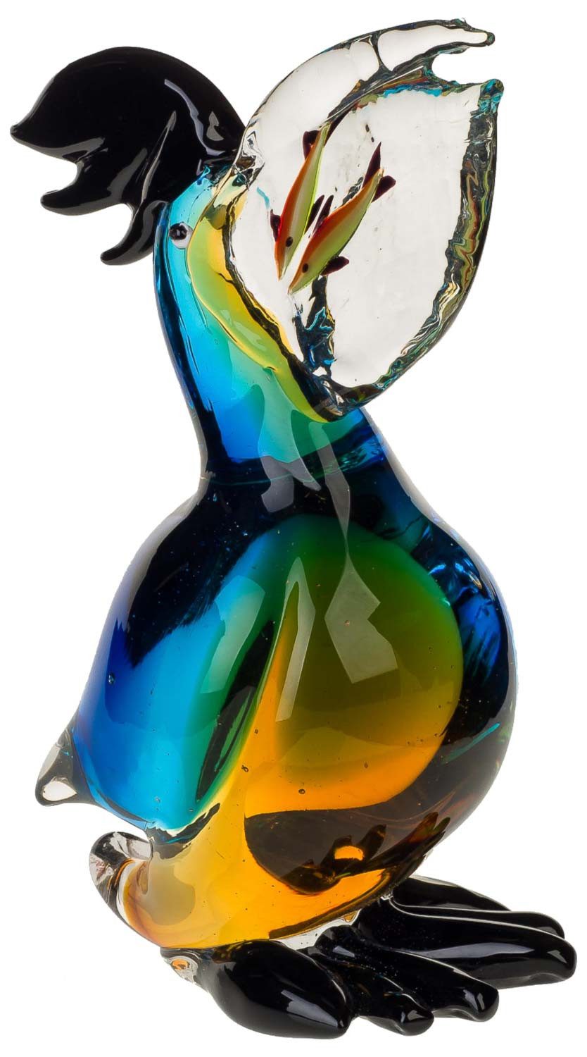 Aubaho Dekoobjekt Glasfigur Figur Skulptur Pelikan Glas Glasskulptur Vogel Murano Antik-